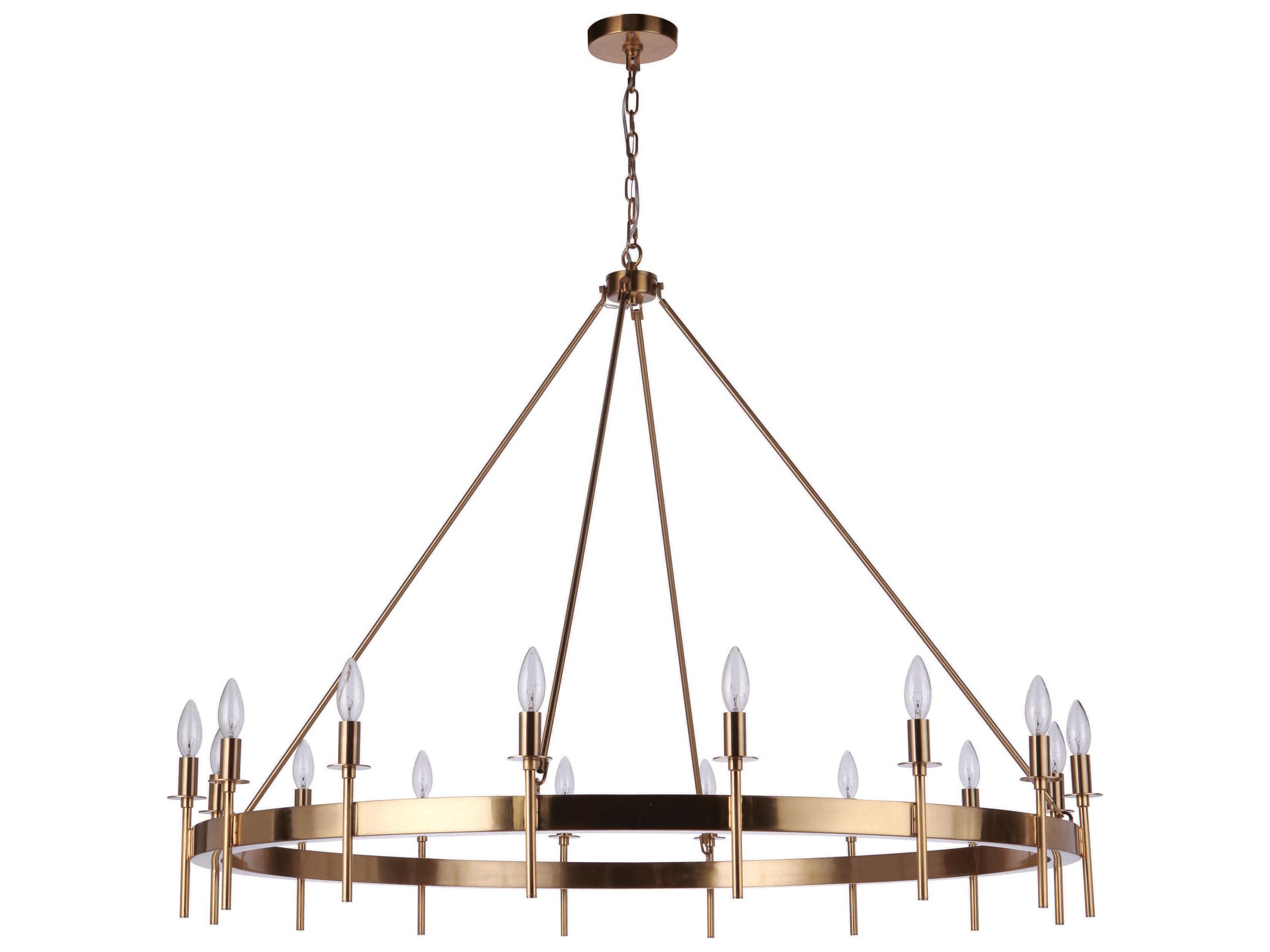 Larrson 16-Light Satin Brass Candelabra Chandelier