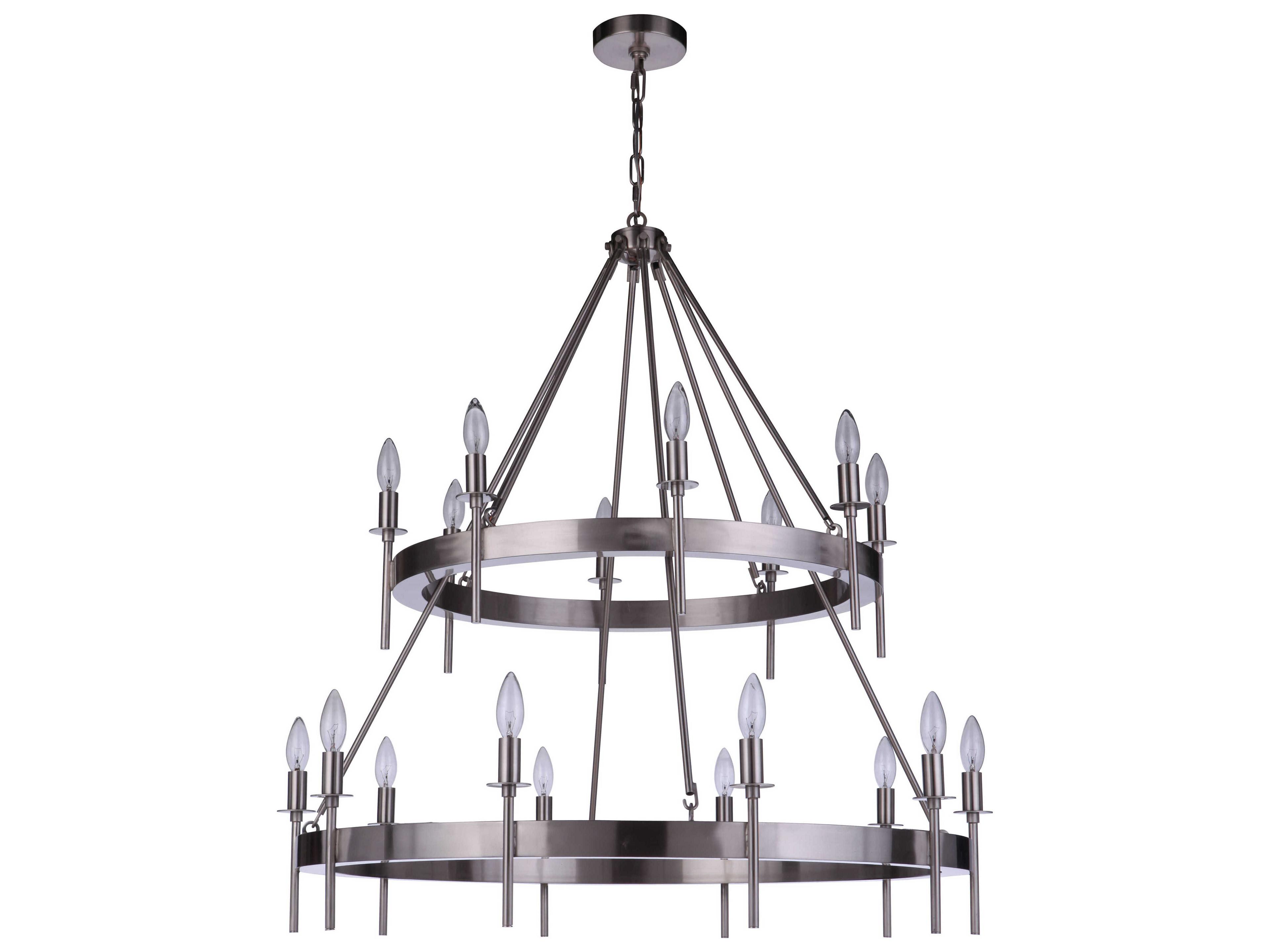 Larrson 18-Light Brushed Polished Nickel Tiered Chandelier