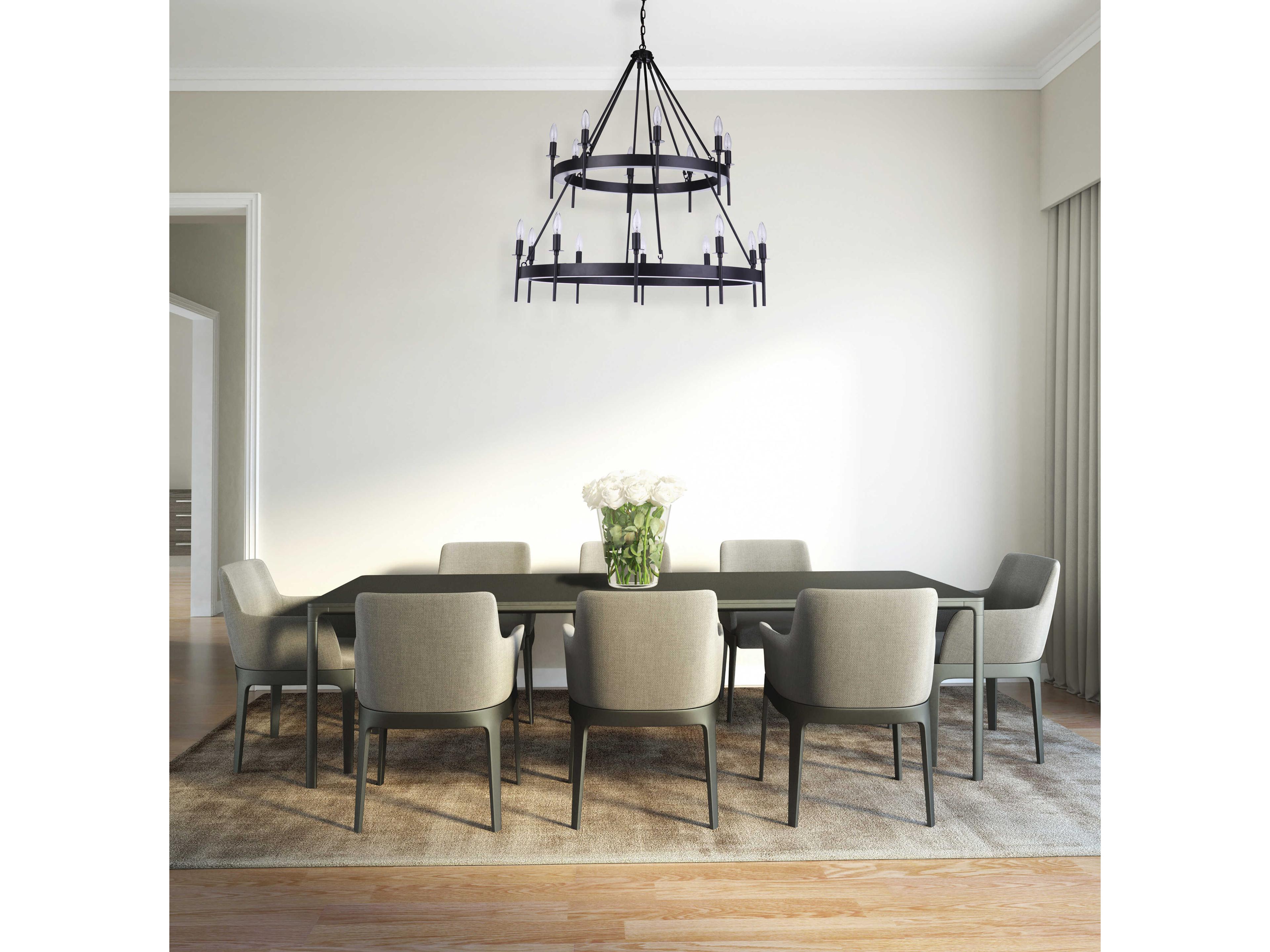 Craftmade Larrson 18-Light Flat Black Tiered Chandelier