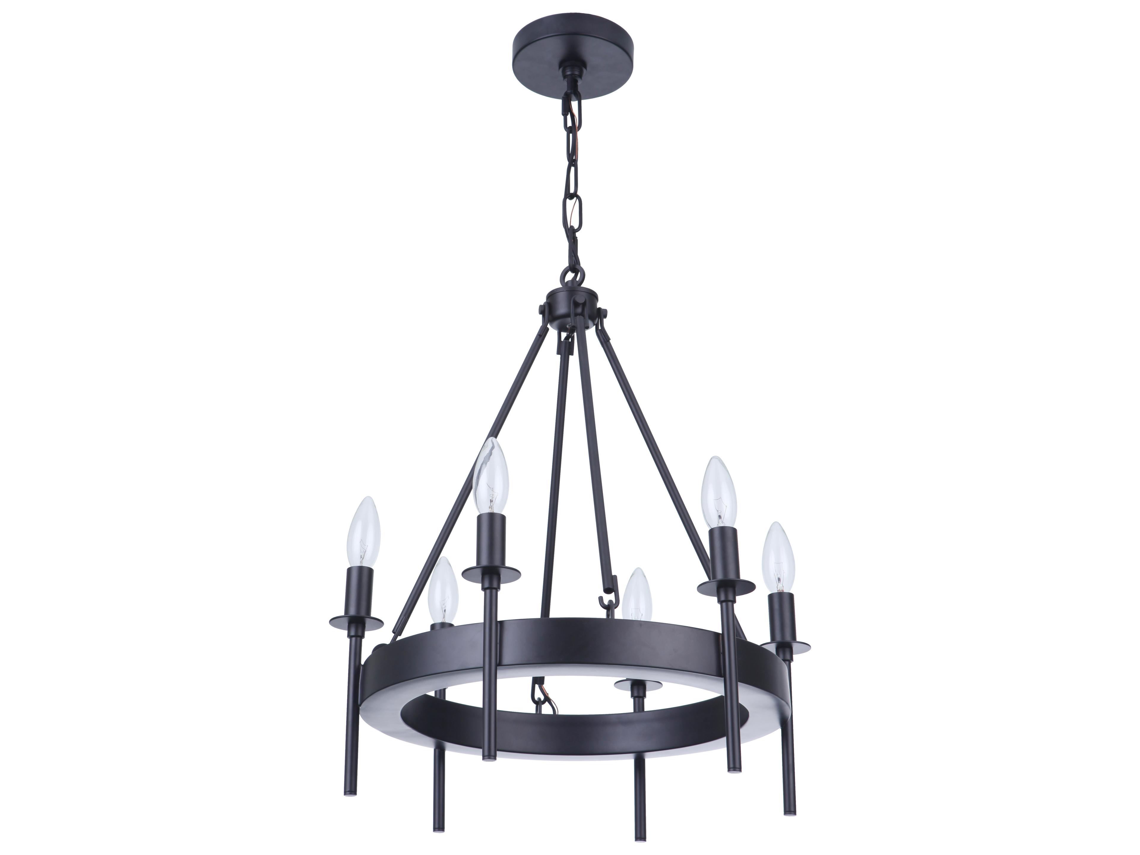 Larrson 6-Light Flat Black Candelabra Chandelier
