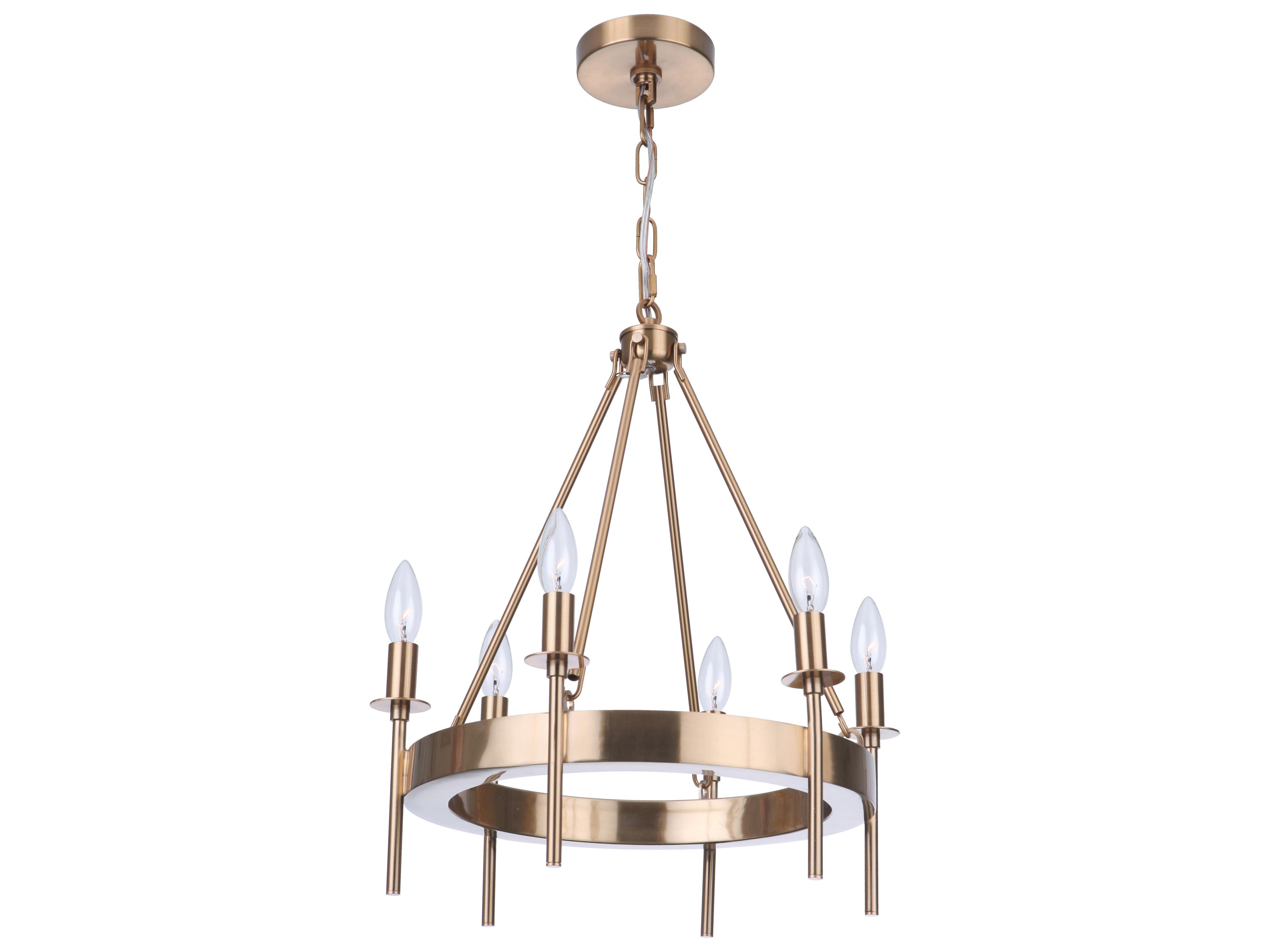 Craftmade Larrson 6-Light Satin Brass Candelabra Chandelier