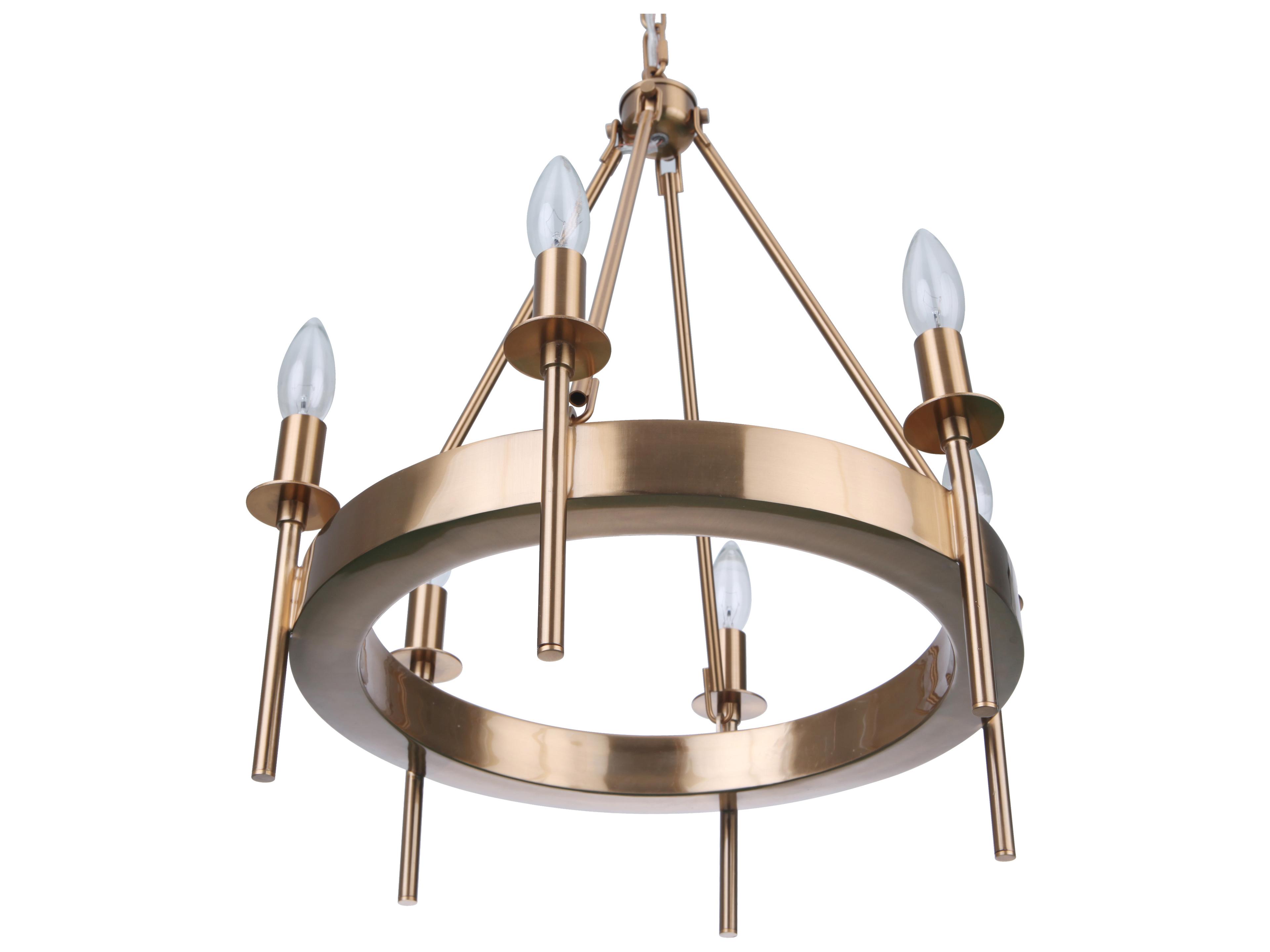 Craftmade Larrson 6-Light Satin Brass Candelabra Chandelier