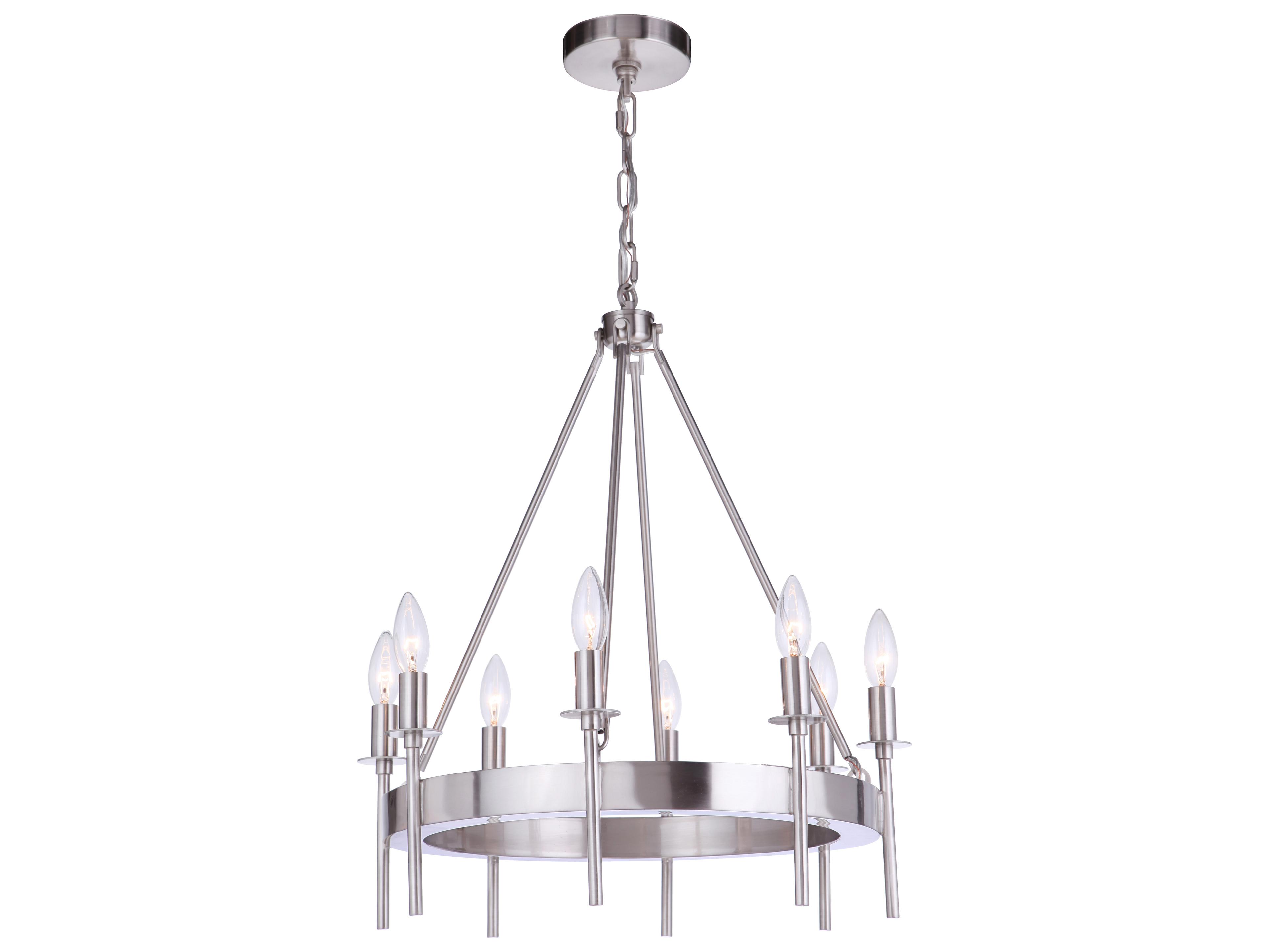 Craftmade Larrson 8-Light Brushed Polished Nickel Candelabra Chandelier