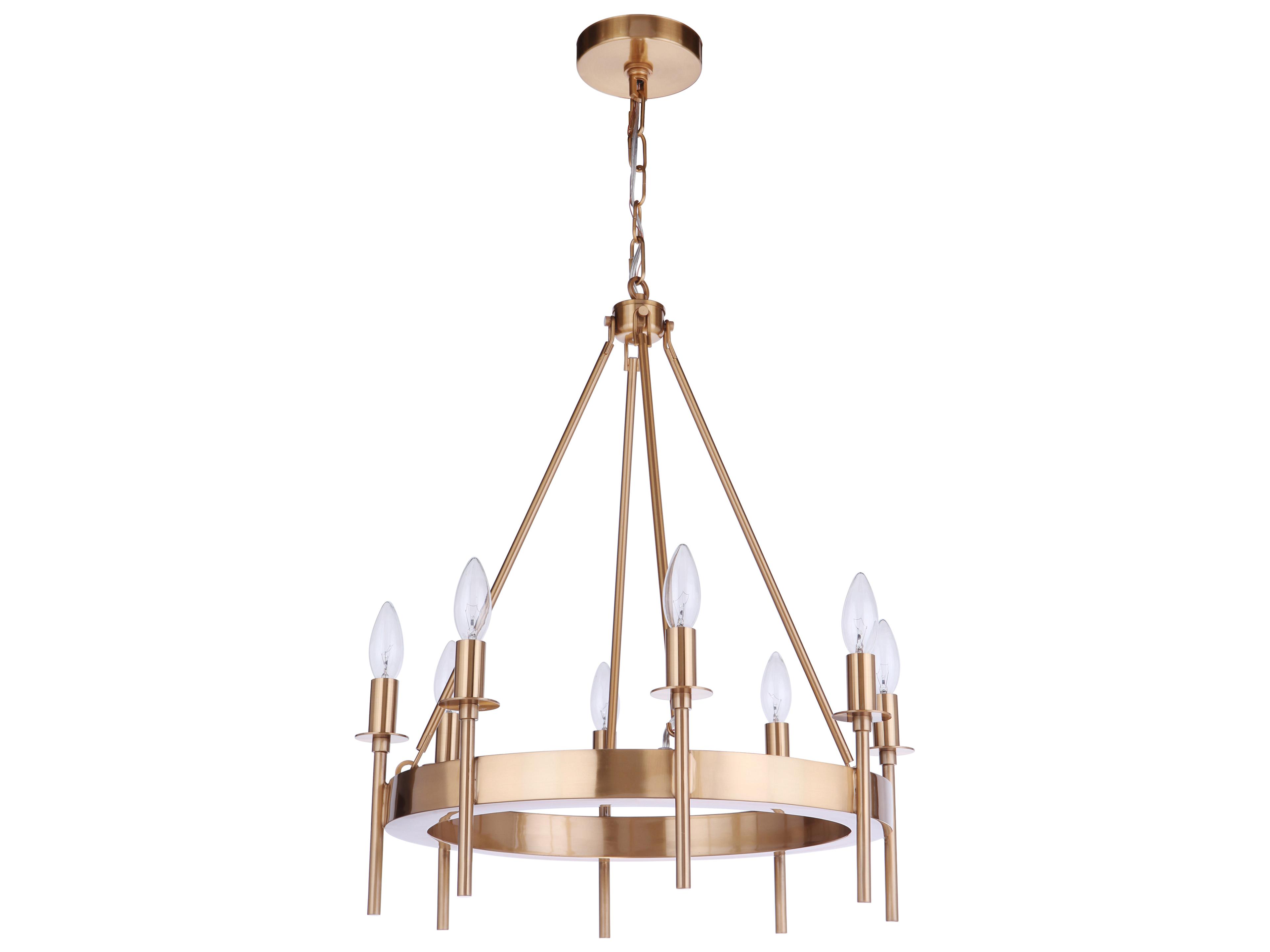 Larrson 8-Light Satin Brass Candelabra Chandelier