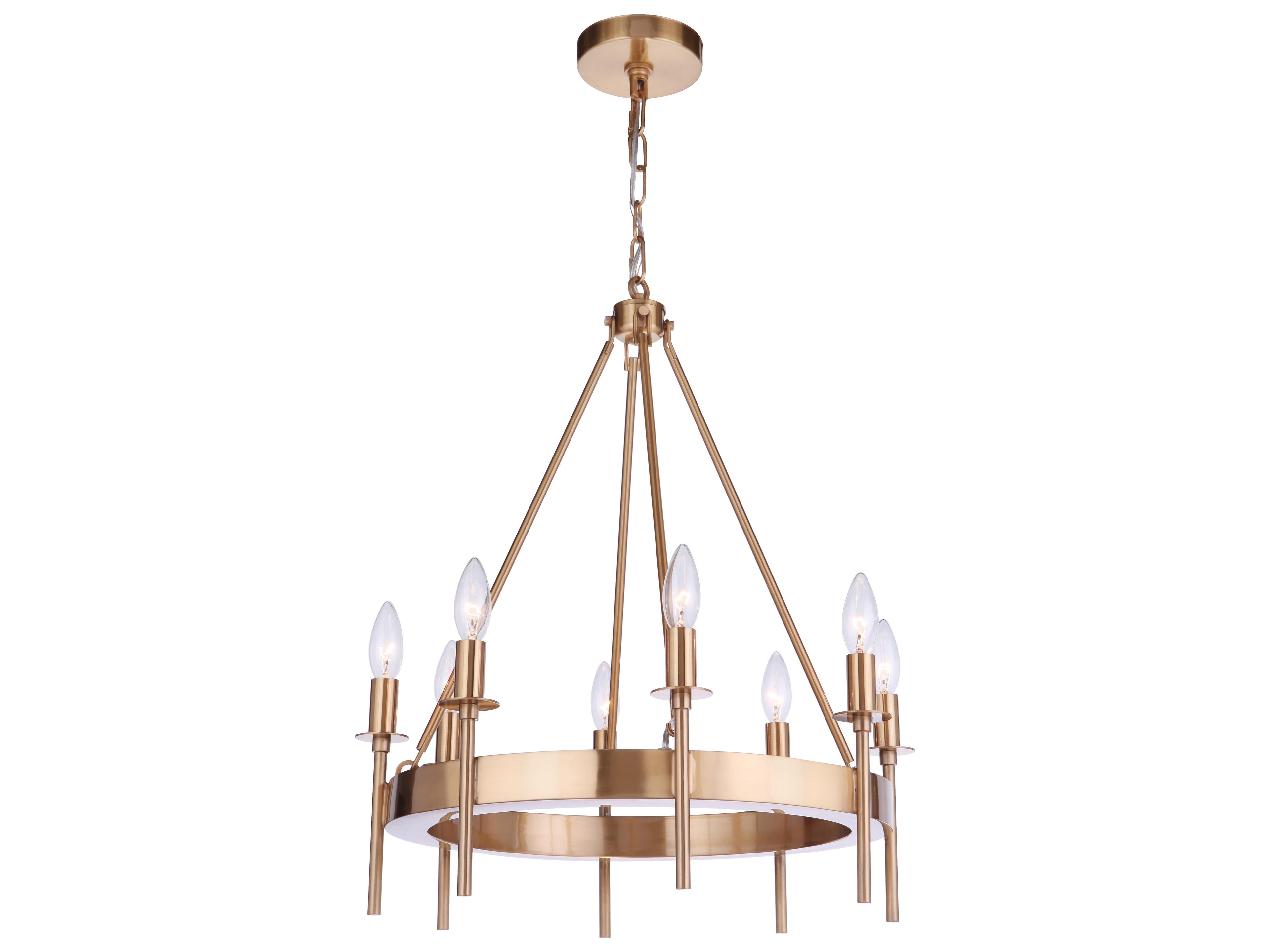Craftmade Larrson 8-Light Satin Brass Candelabra Chandelier