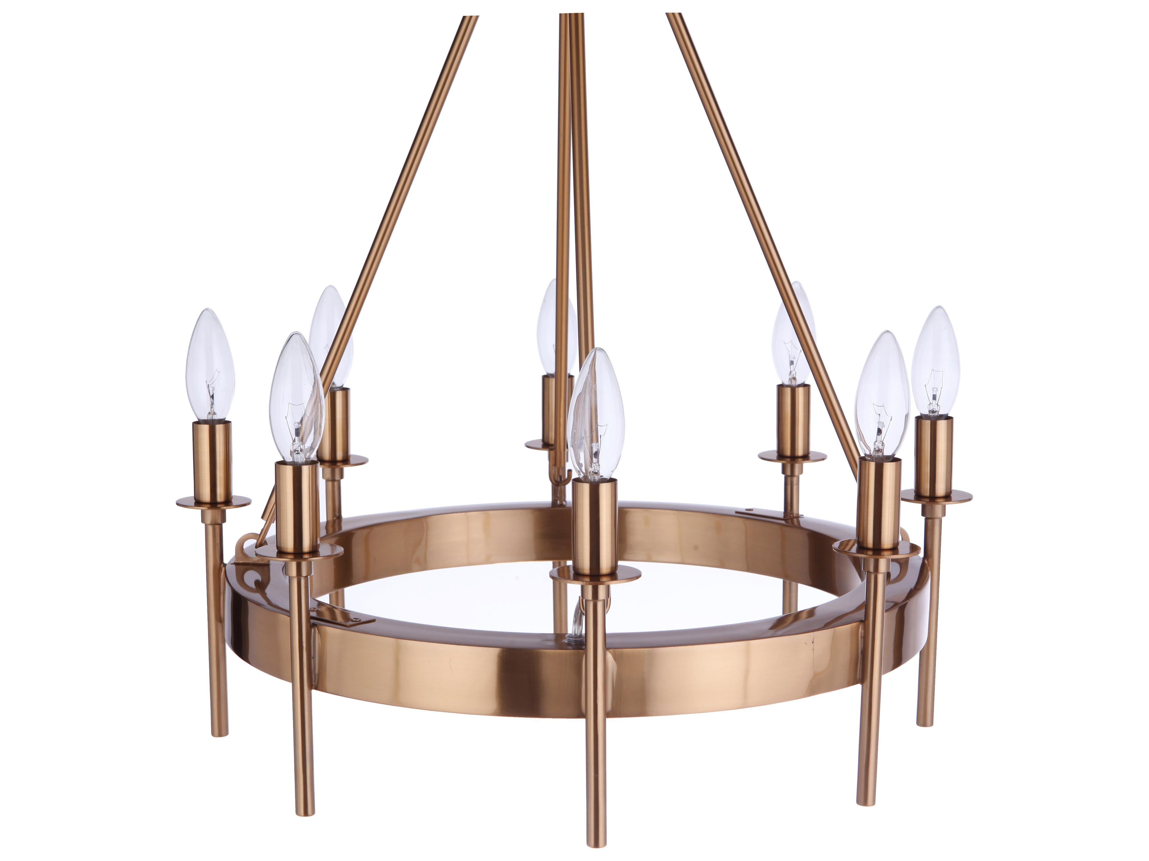 Craftmade Larrson 8-Light Satin Brass Candelabra Chandelier
