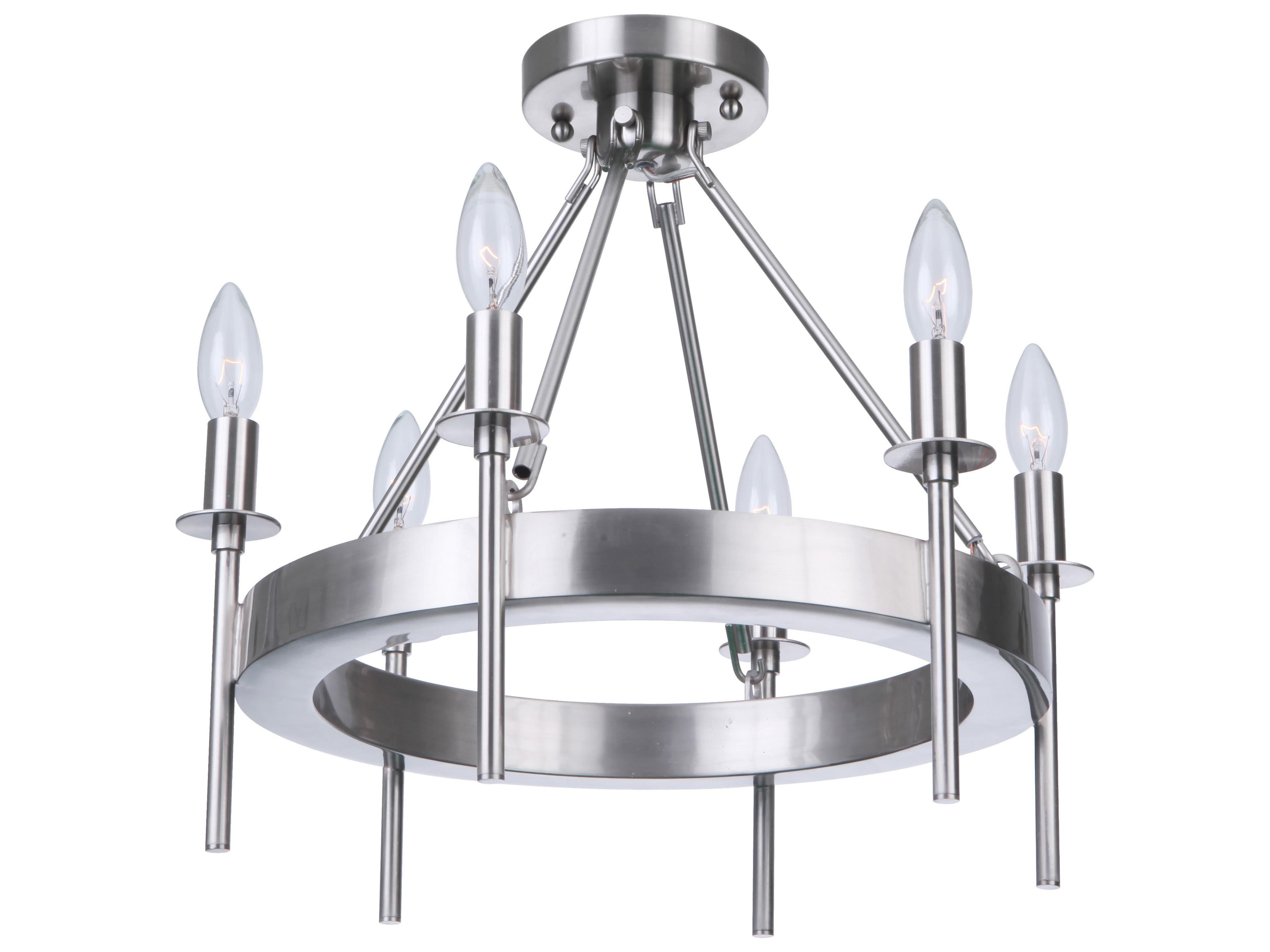 Larrson 6-Light Brushed Polished Nickel Semi Flush Mount