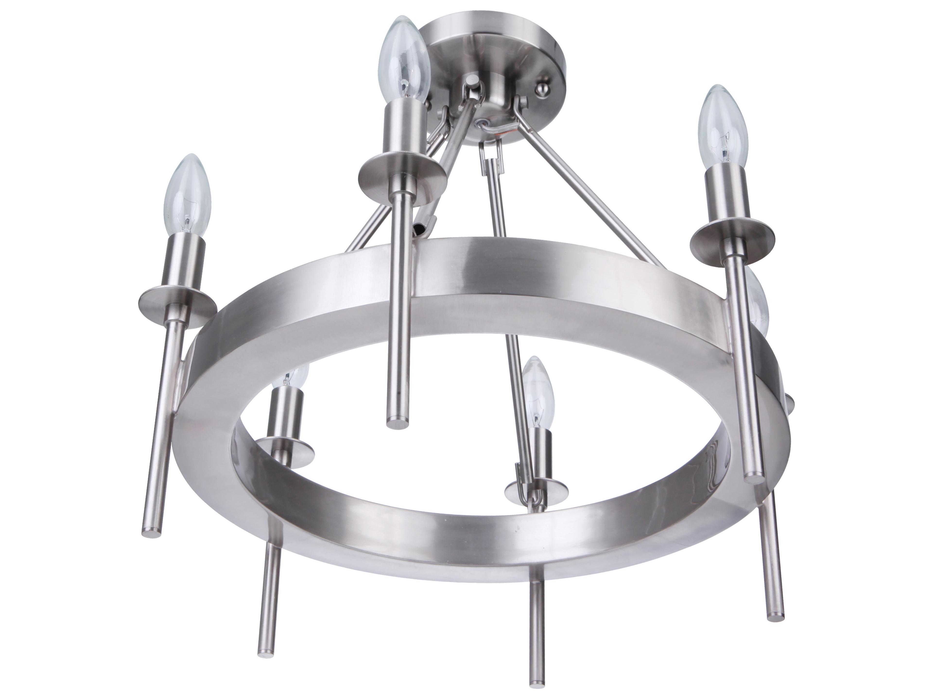 Craftmade Larrson 6-Light Brushed Polished Nickel Semi Flush Mount