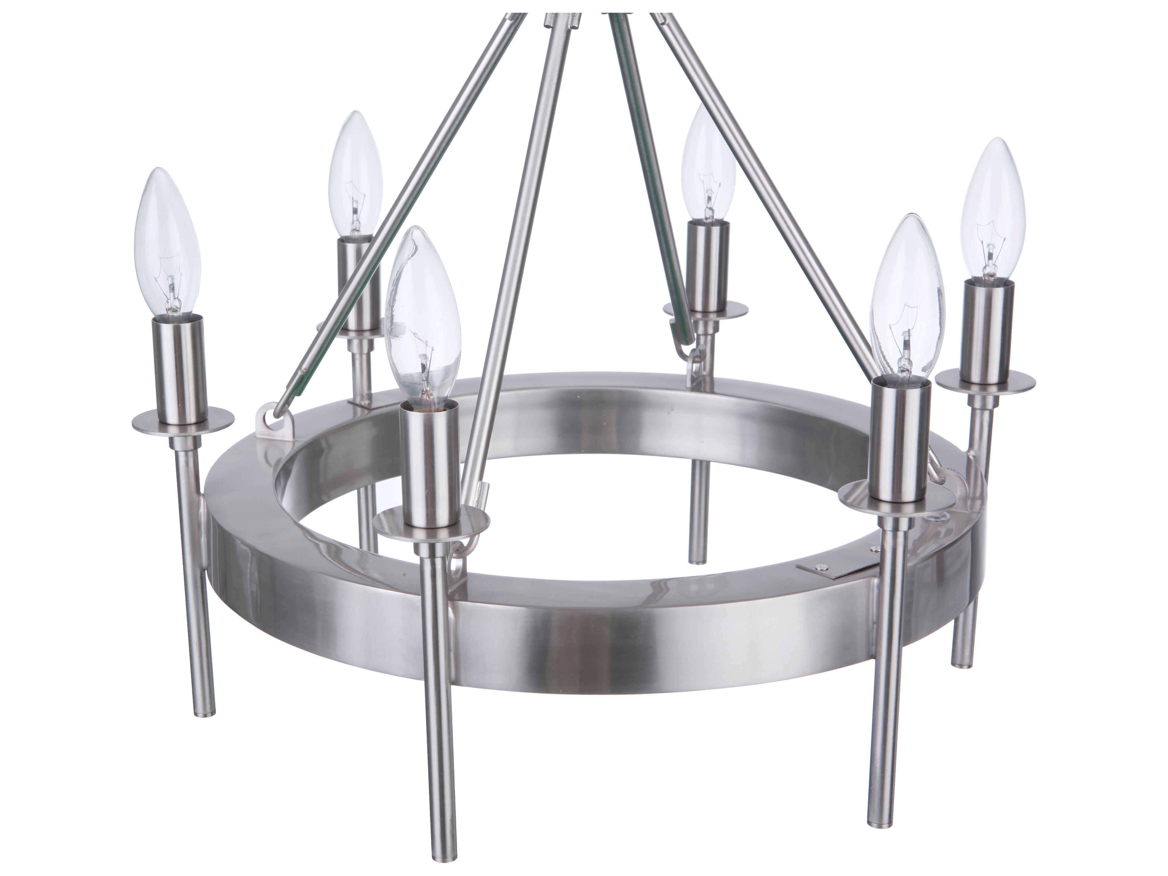 Craftmade Larrson 6-Light Brushed Polished Nickel Semi Flush Mount