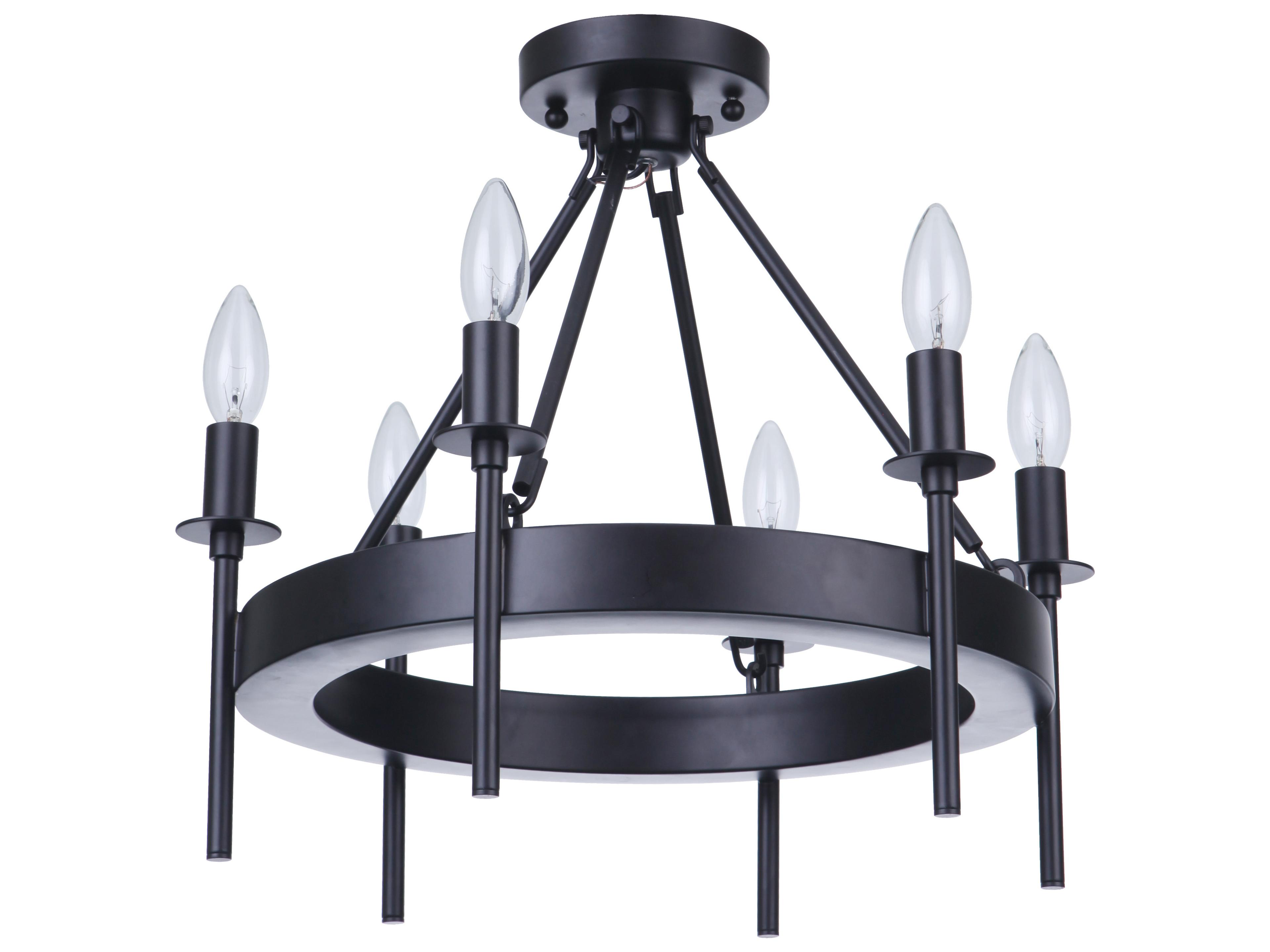 Larrson 6-Light Flat Black Semi Flush Mount