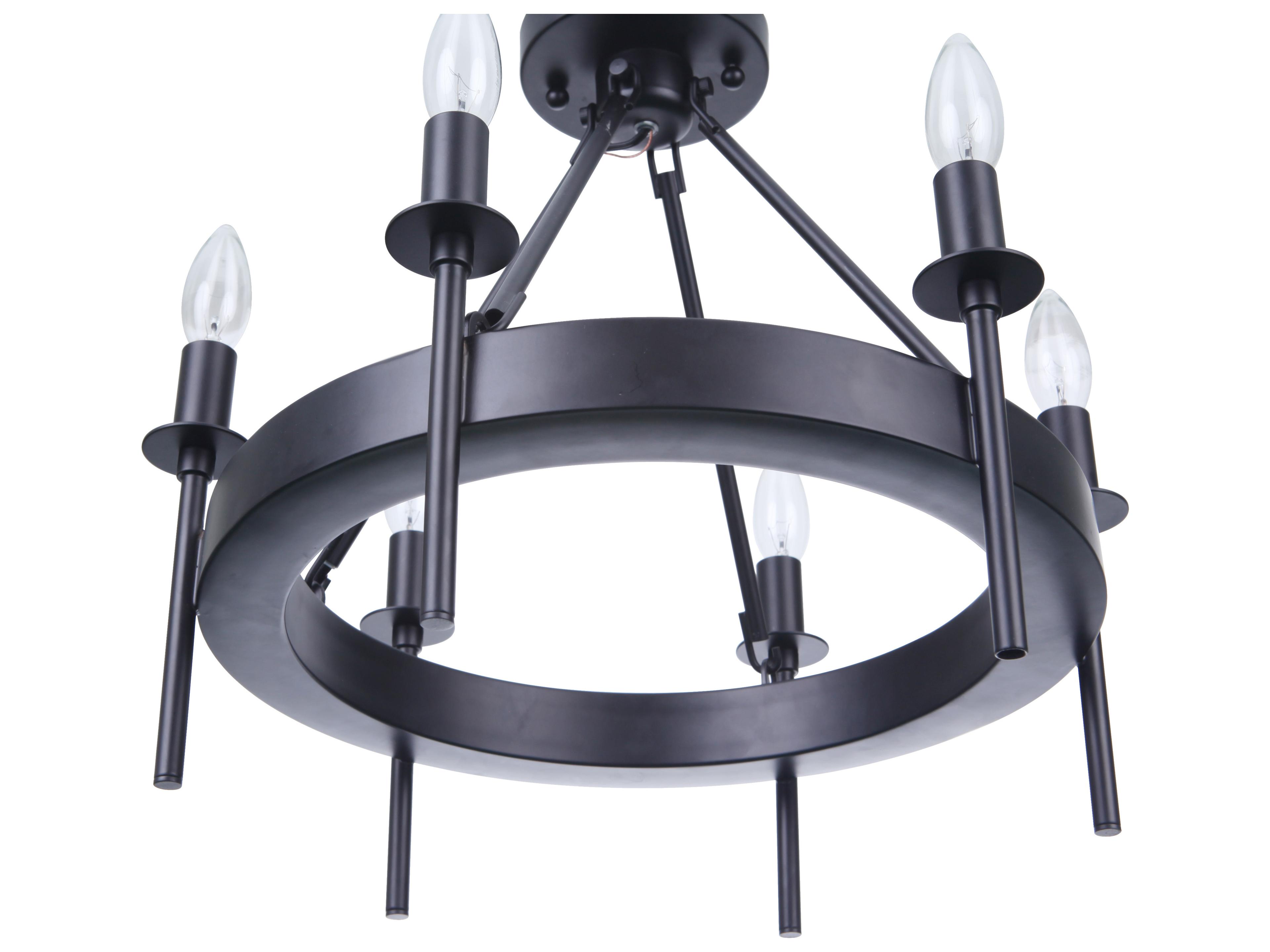 Craftmade Larrson 6-Light Flat Black Semi Flush Mount