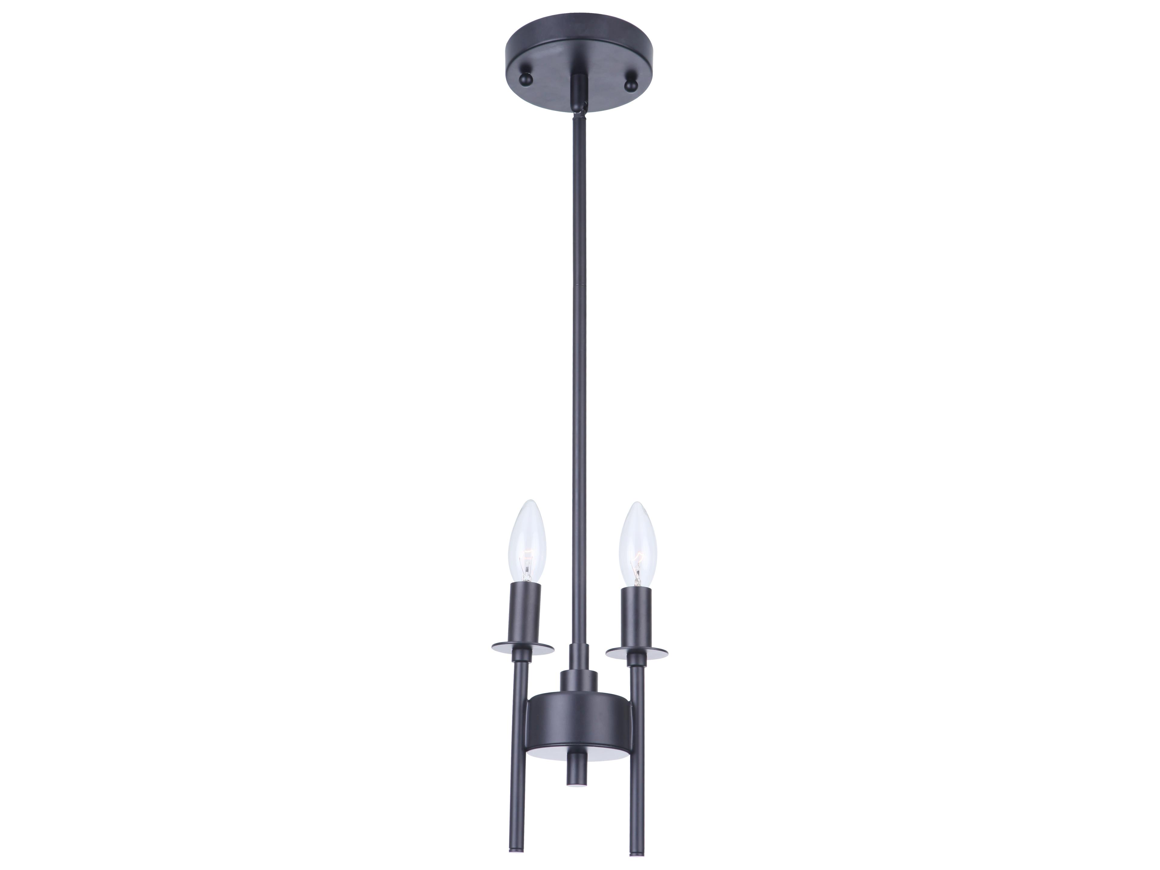 Craftmade Larrson 2-Light Flat Black Mini Pendant