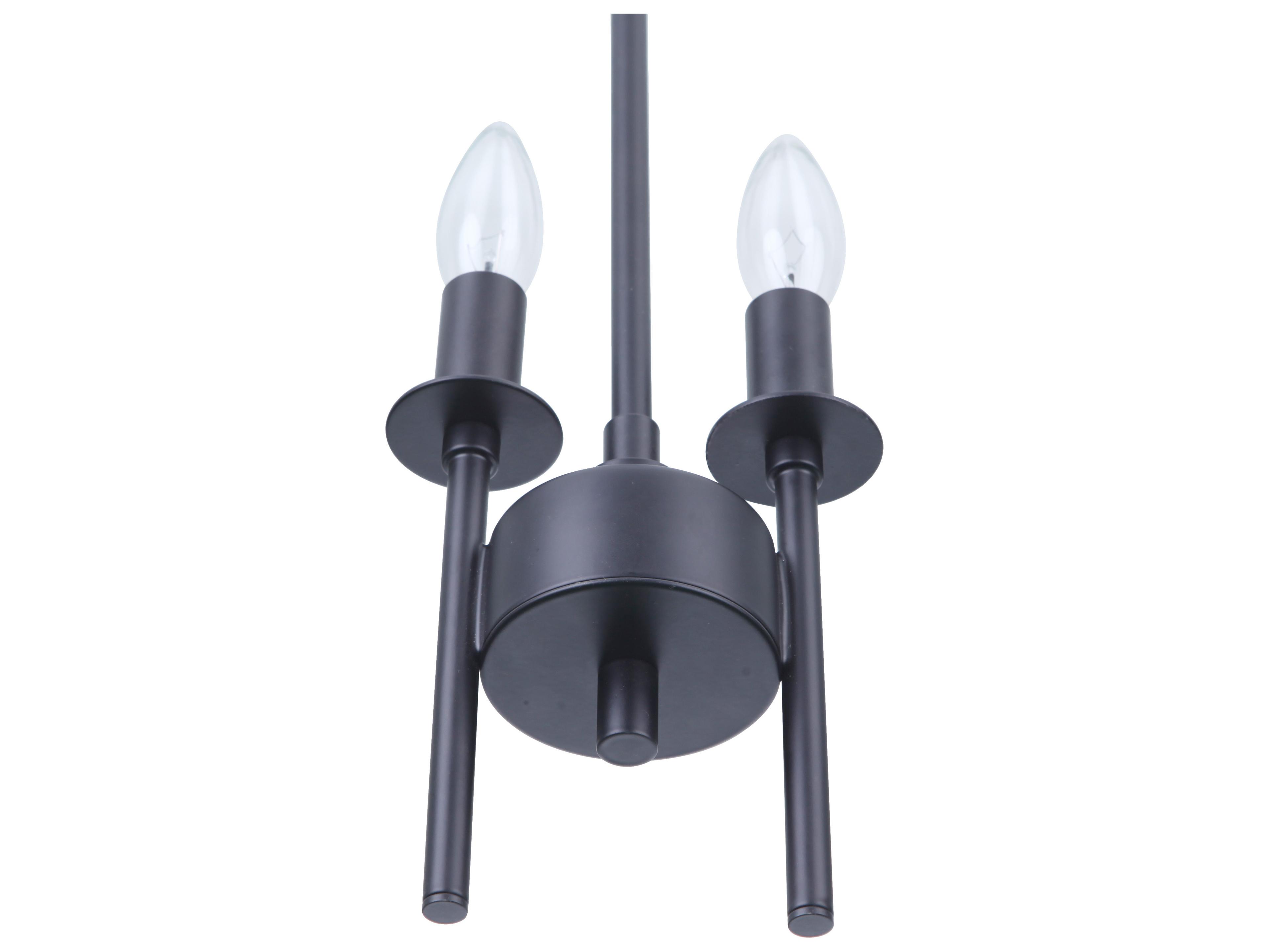 Craftmade Larrson 2-Light Flat Black Mini Pendant