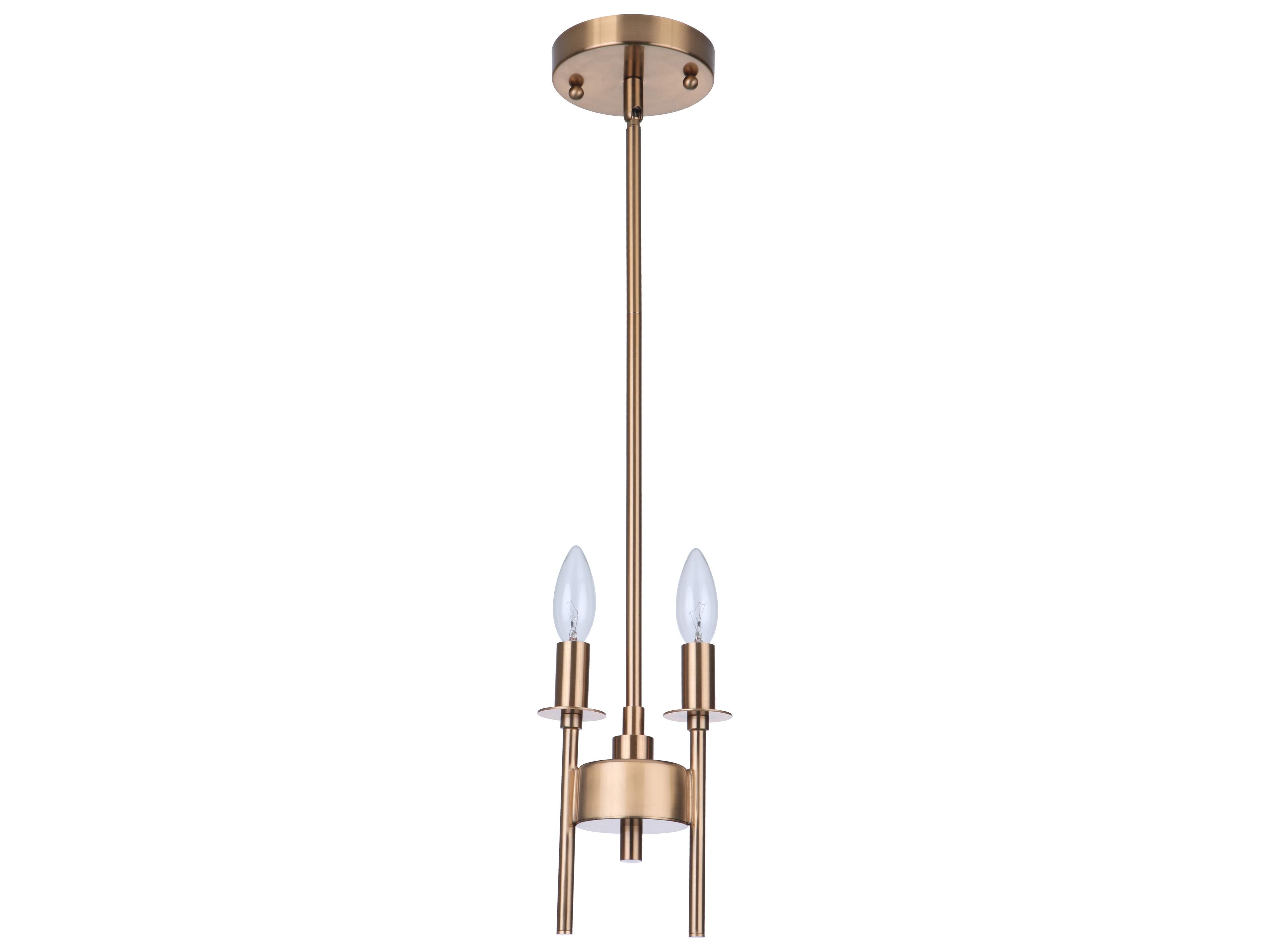Larrson 2-Light Satin Brass Mini Pendant