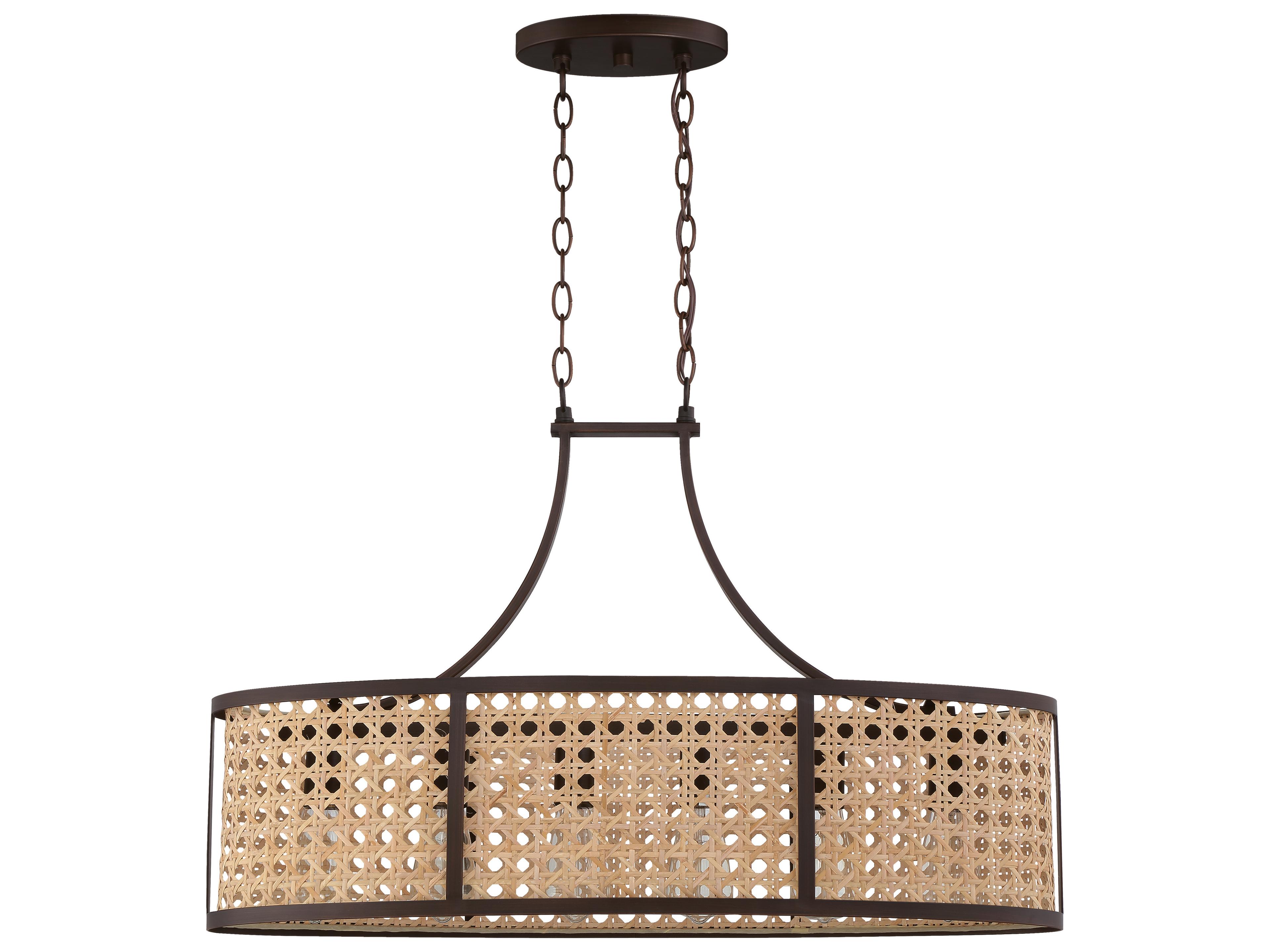 Craftmade Malaya 6-Light Aged Bronze Brushed Linear Island Pendant