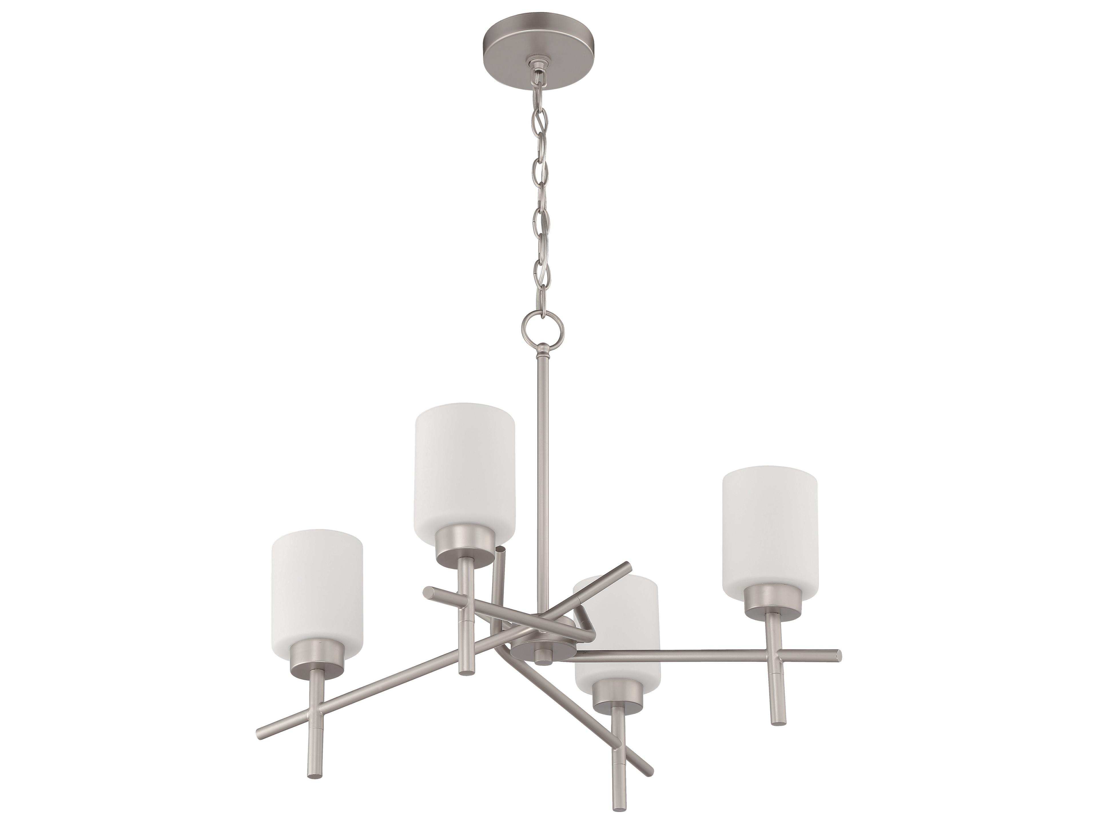 Craftmade Cadence 4-Light Satin Nickel Glass Cylinder Chandelier