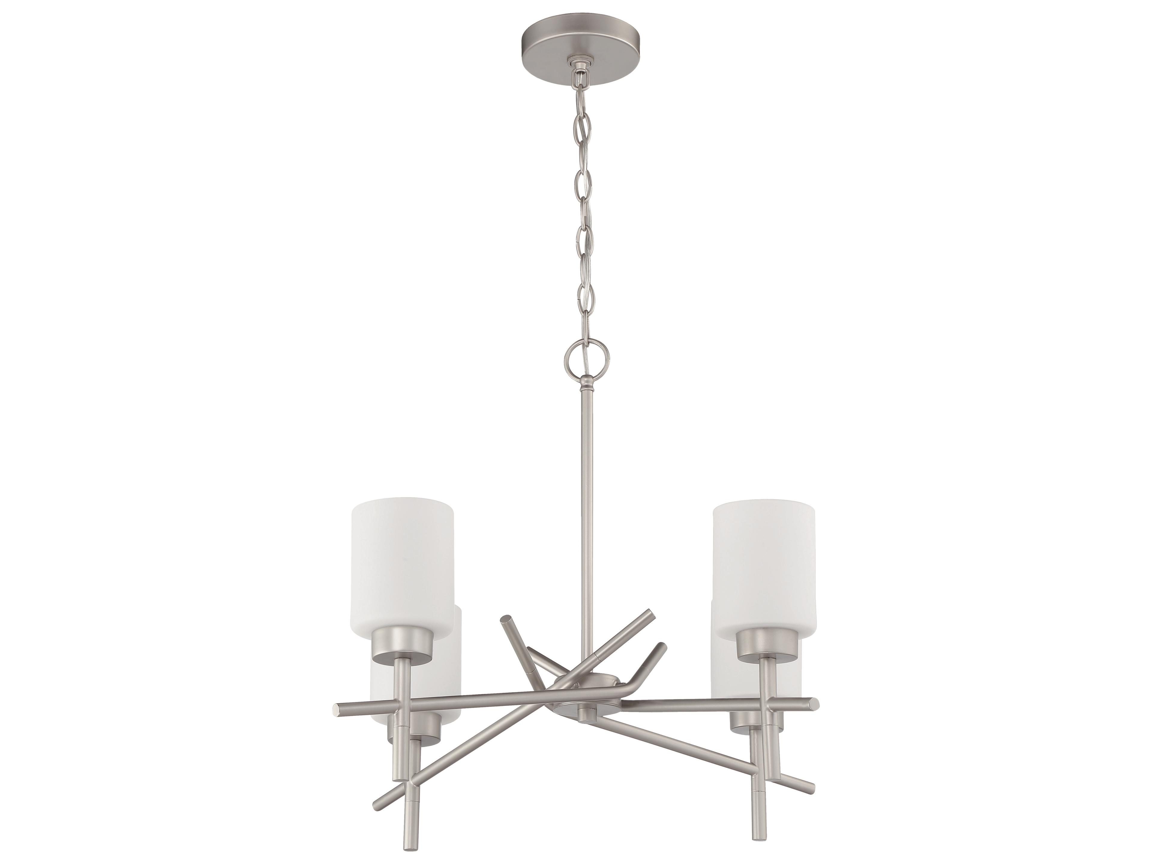 Craftmade Cadence 4-Light Satin Nickel Glass Cylinder Chandelier