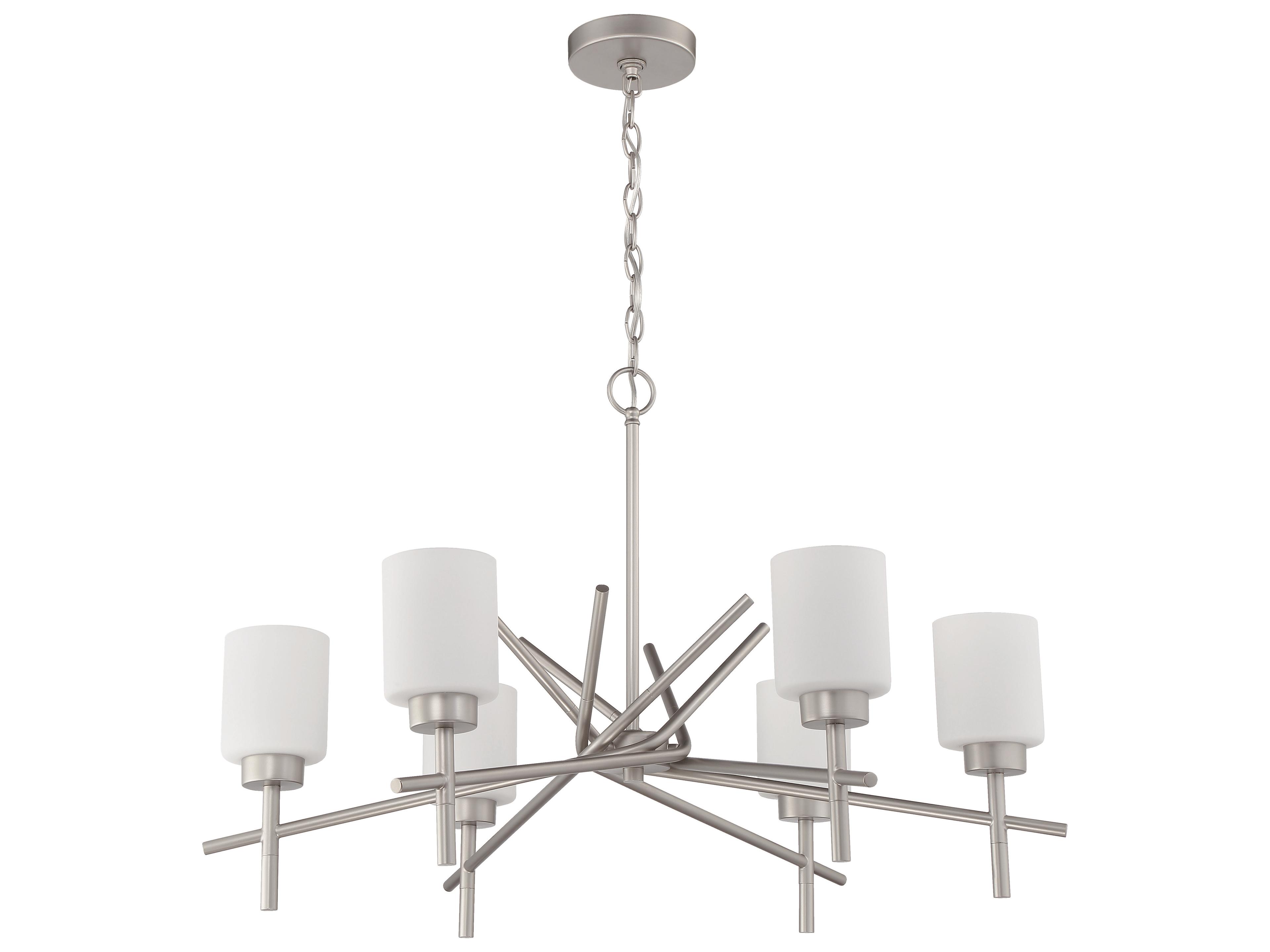 Craftmade Cadence 6-Light Satin Nickel Glass Cylinder Chandelier