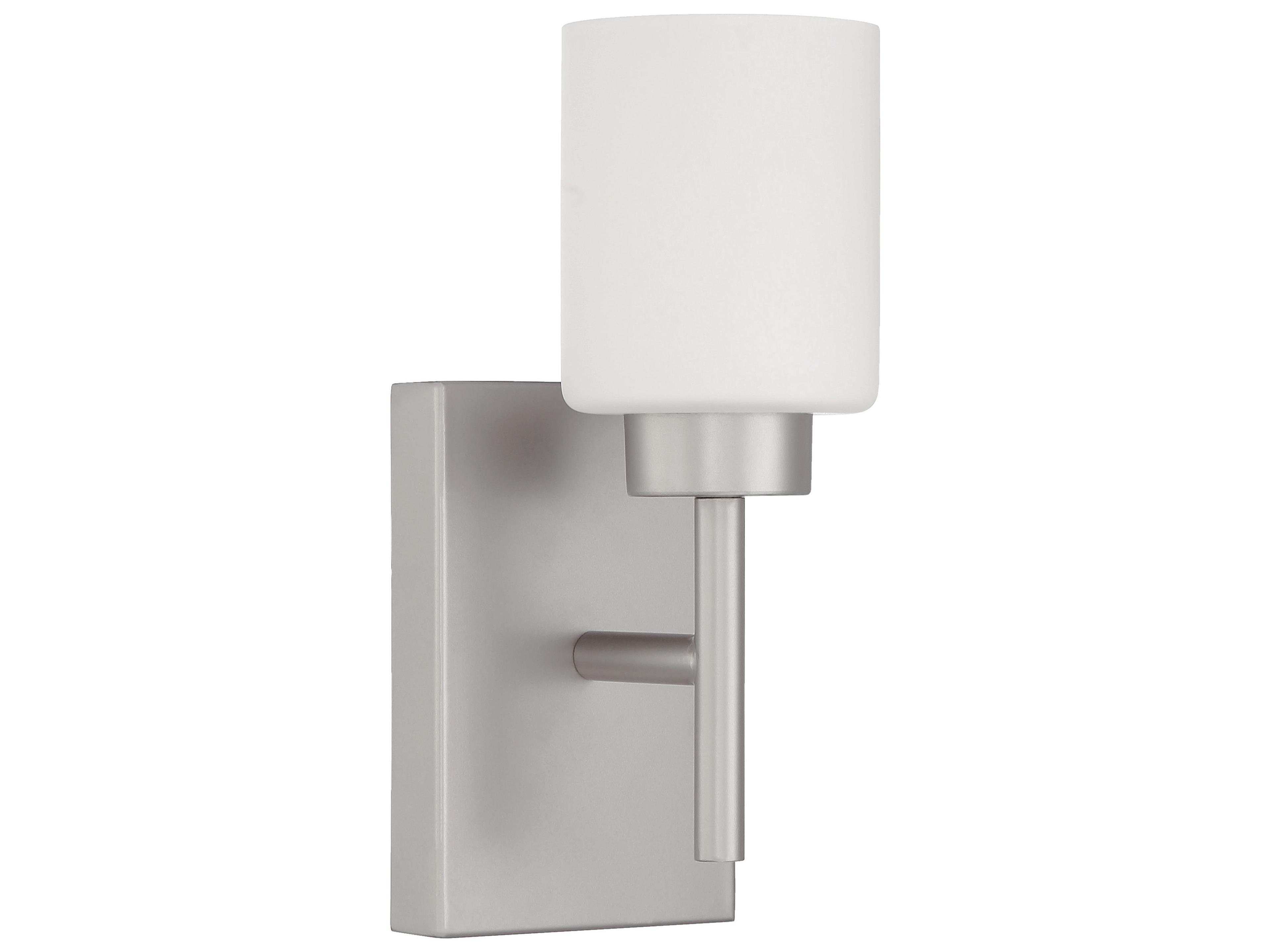 Cadence 1-Light Satin Nickel Glass Wall Sconce