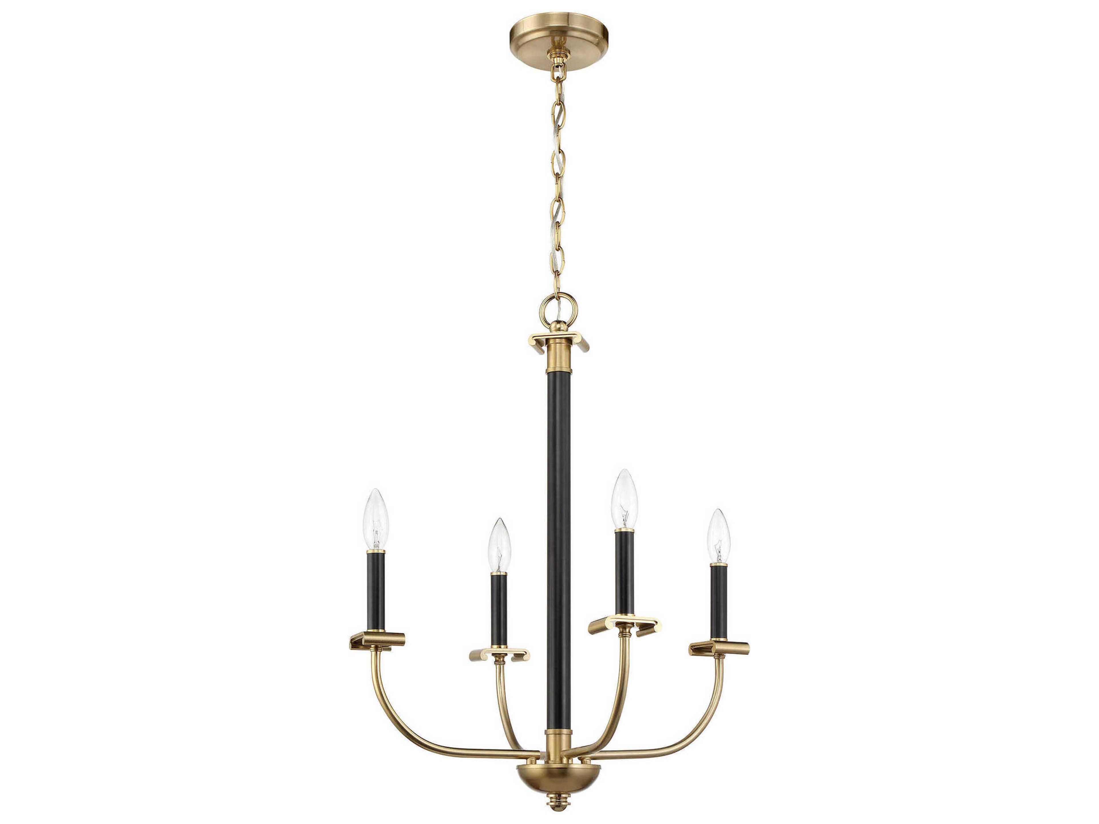 Stanza 4-Light Flat Black Satin Brass Candelabra Chandelier