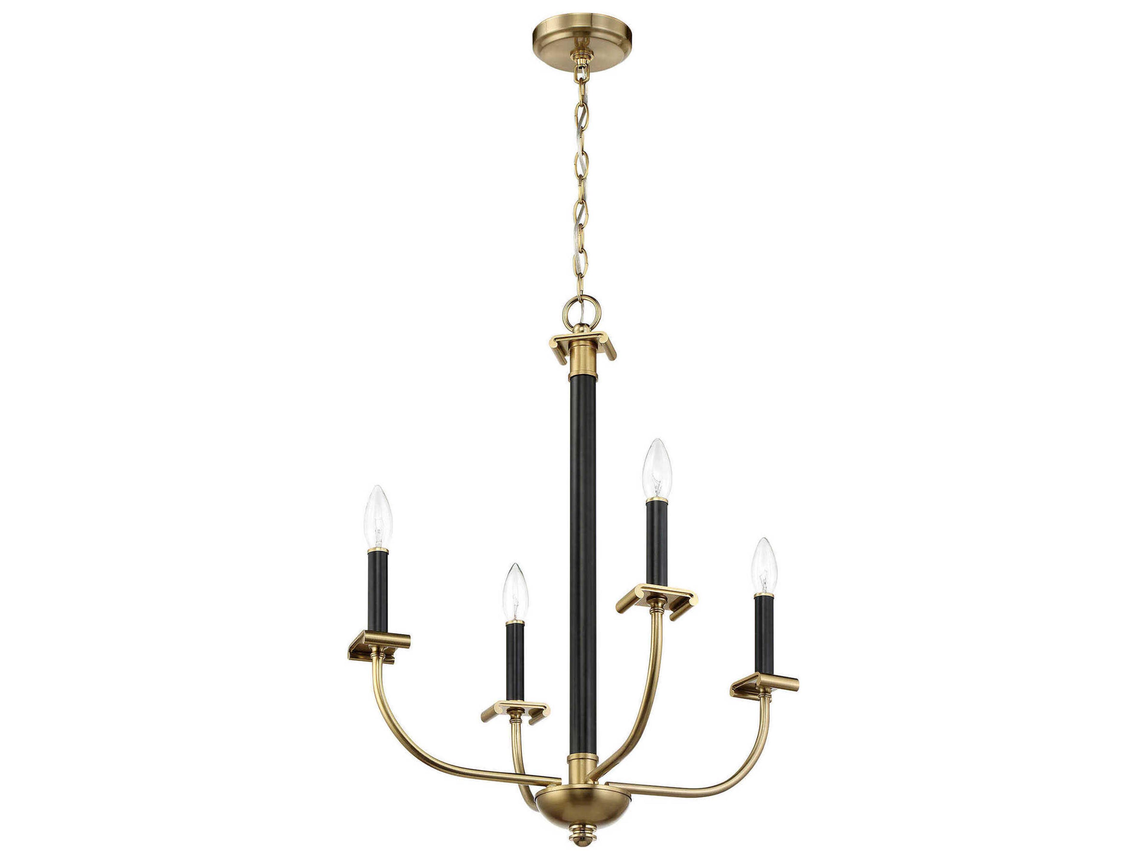 Craftmade Stanza 4-Light Flat Black Satin Brass Candelabra Chandelier