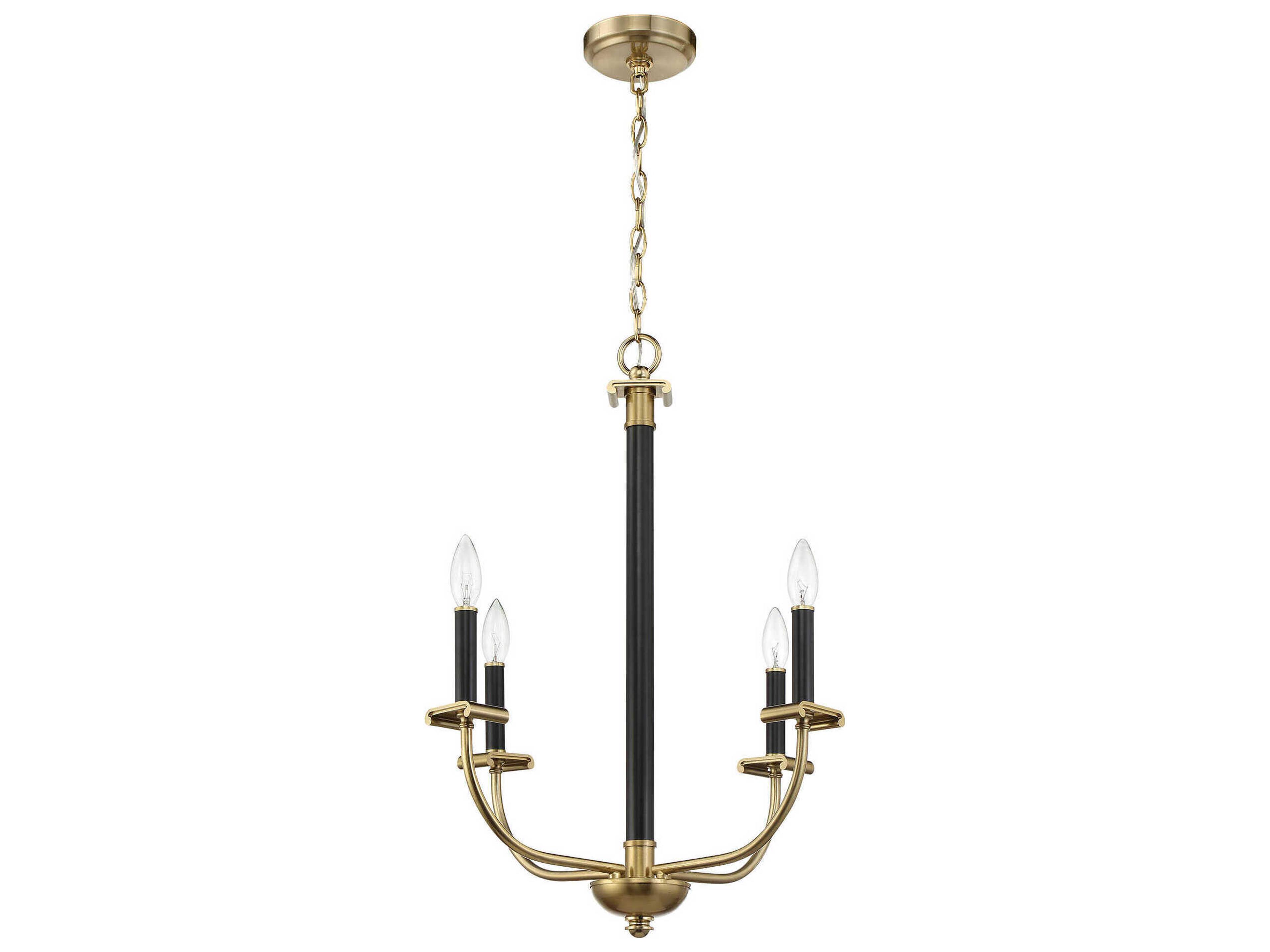 Craftmade Stanza 4-Light Flat Black Satin Brass Candelabra Chandelier