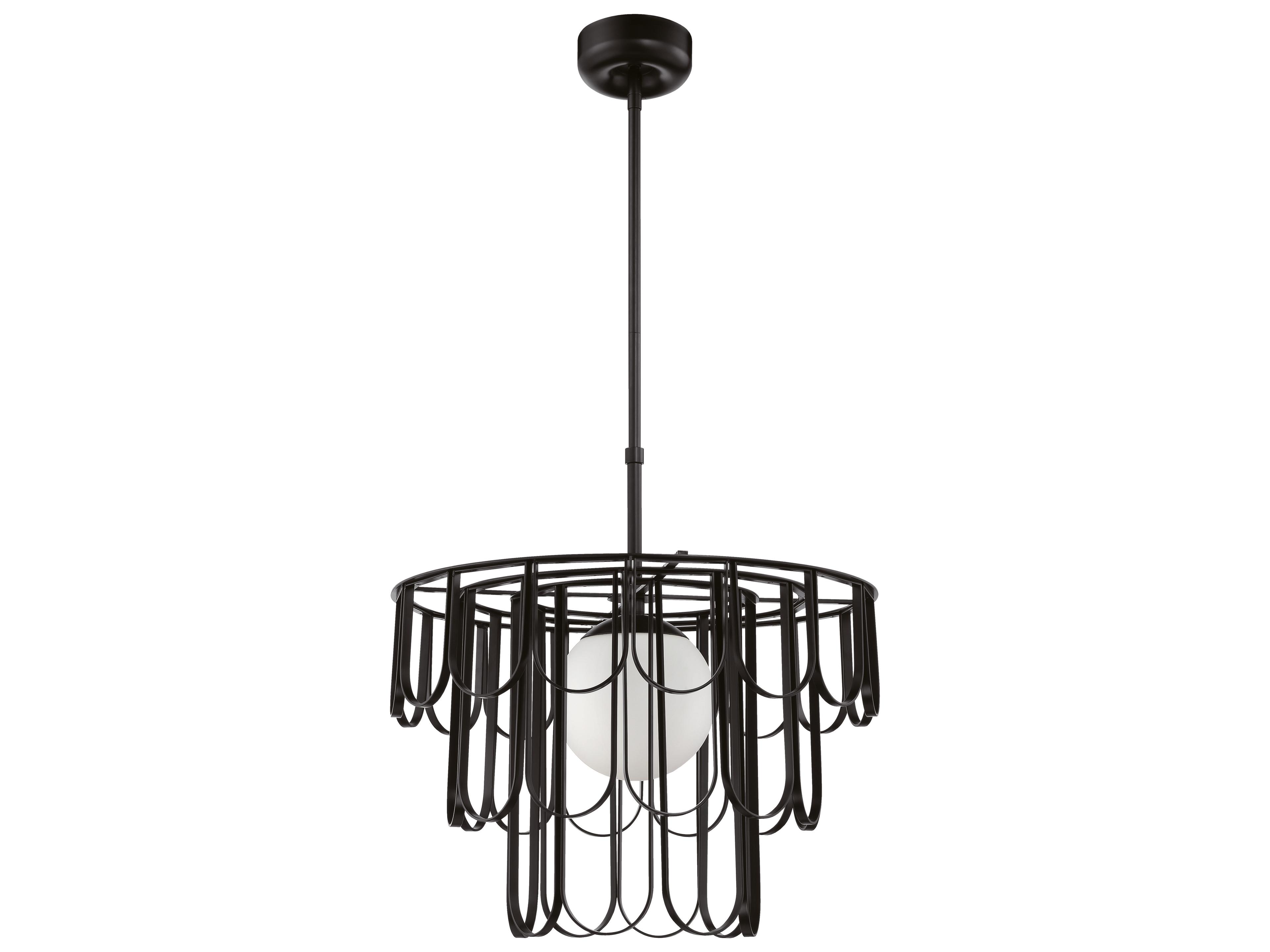 Melody 1-Light Flat Black Glass Globe Pendant