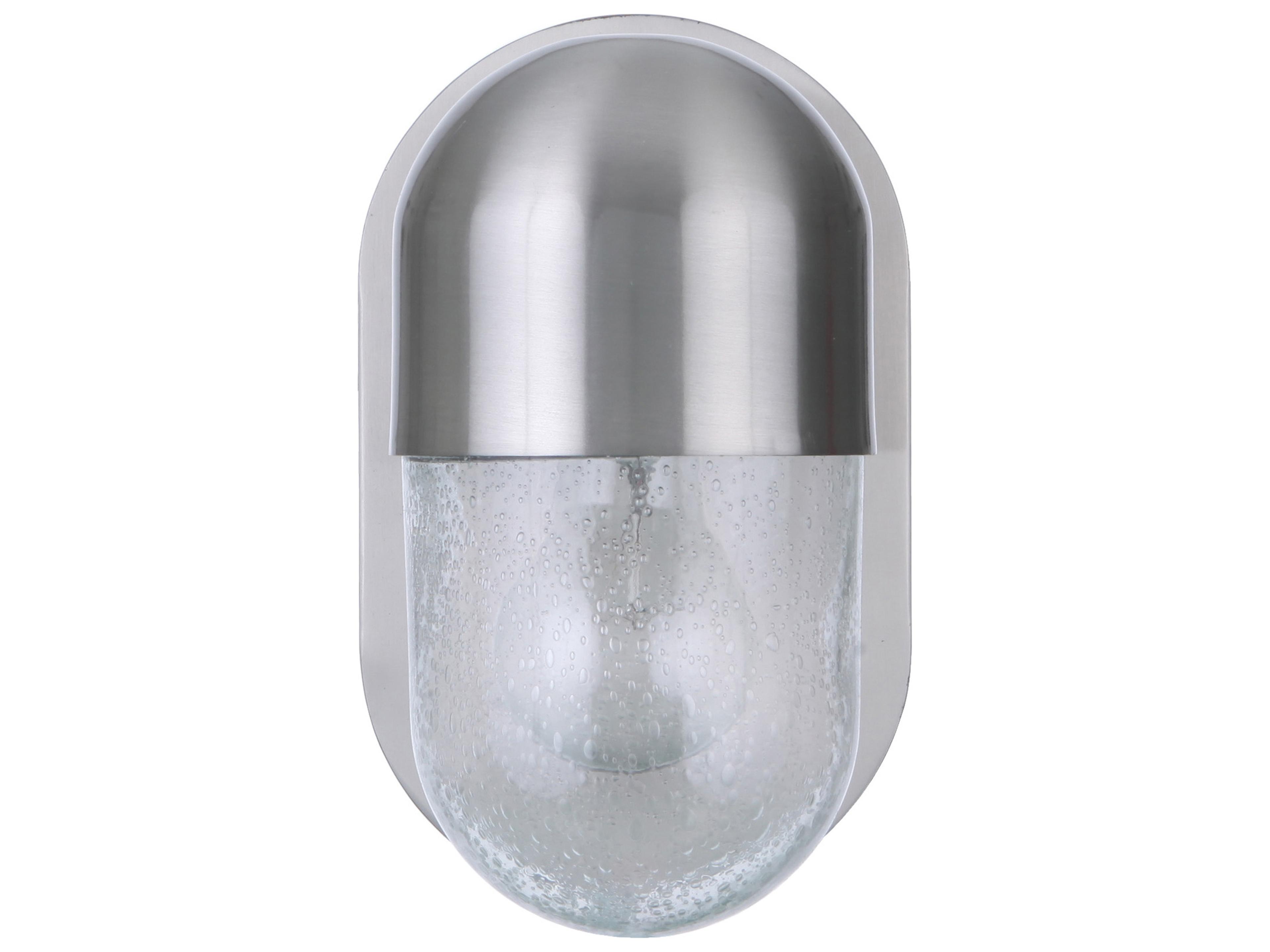Pill 1-Light Brushed Polished Nickel Glass Vanity Light