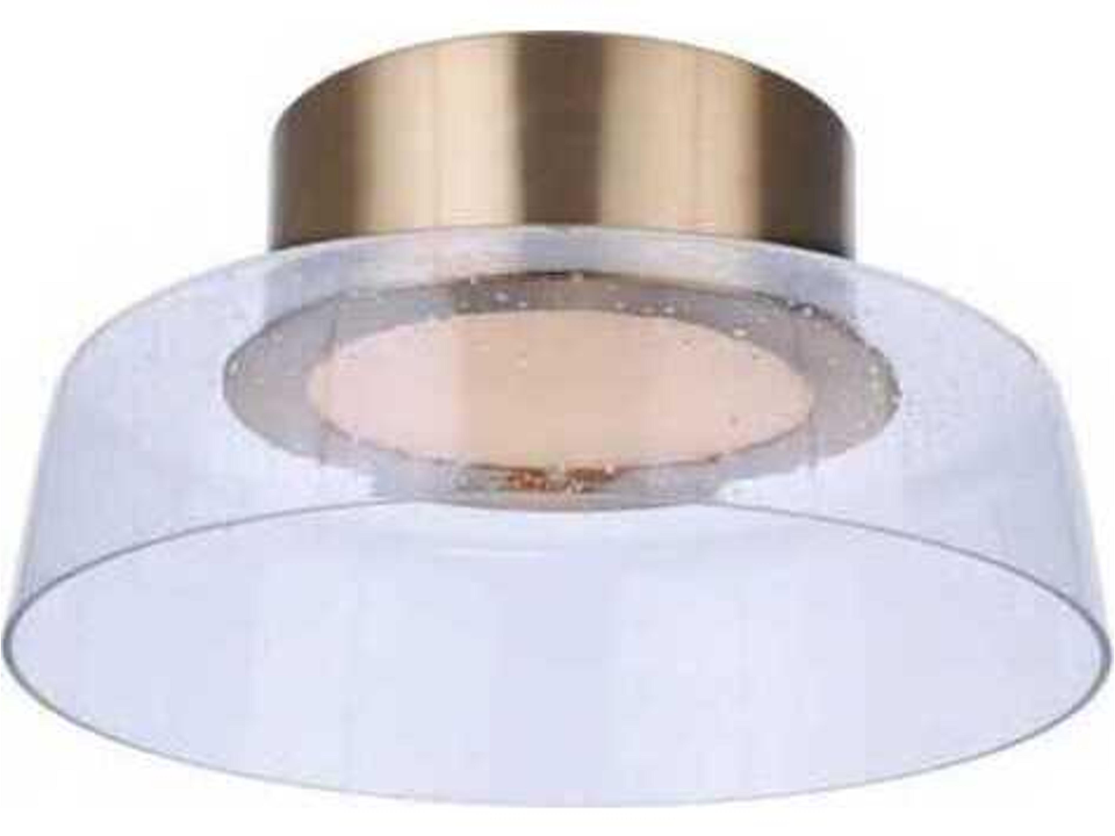Craftmade Centric Satin Brass Glass LED Dome Flush Mount