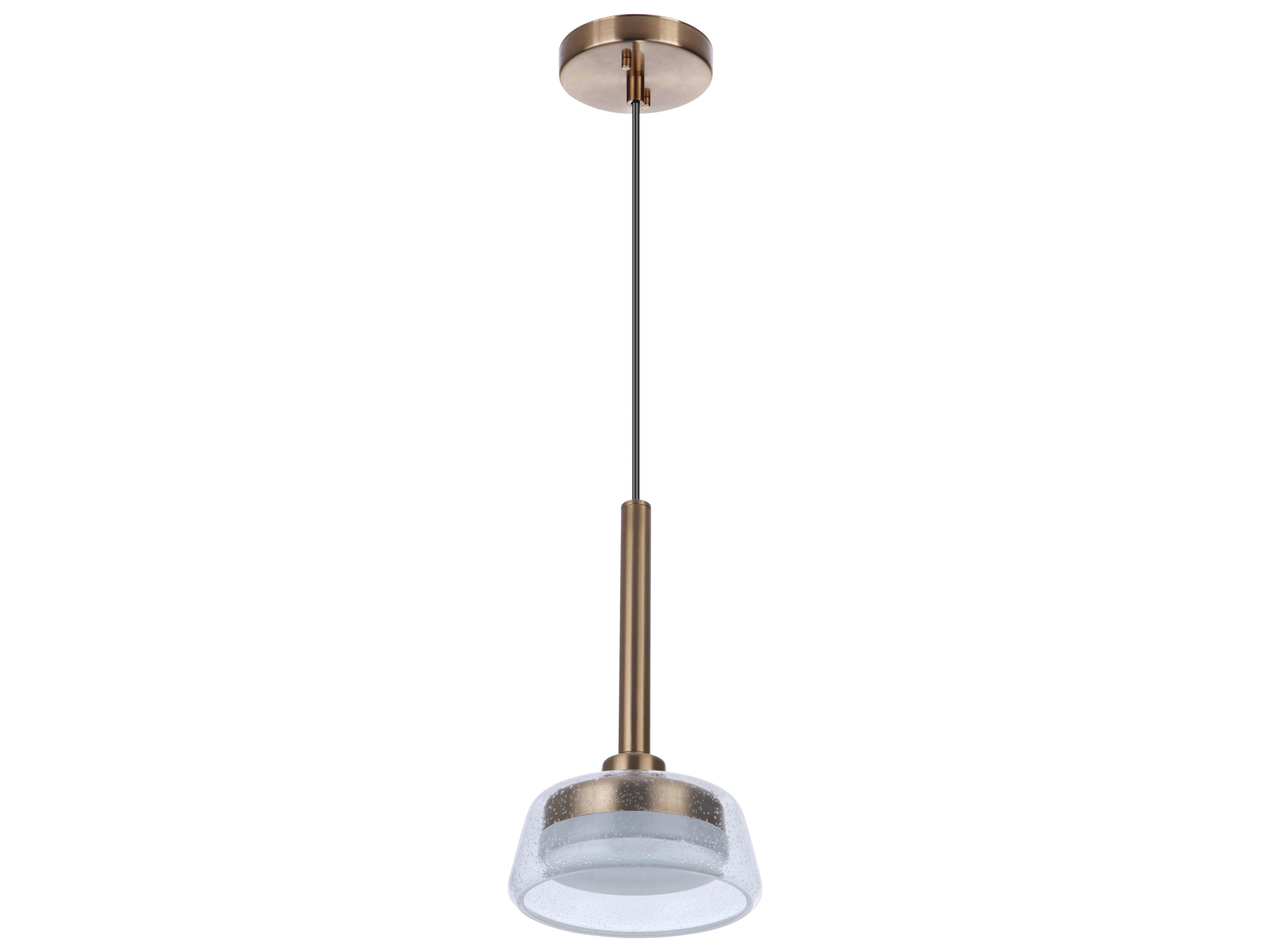 Centric Satin Brass Glass LED Dome Mini Pendant