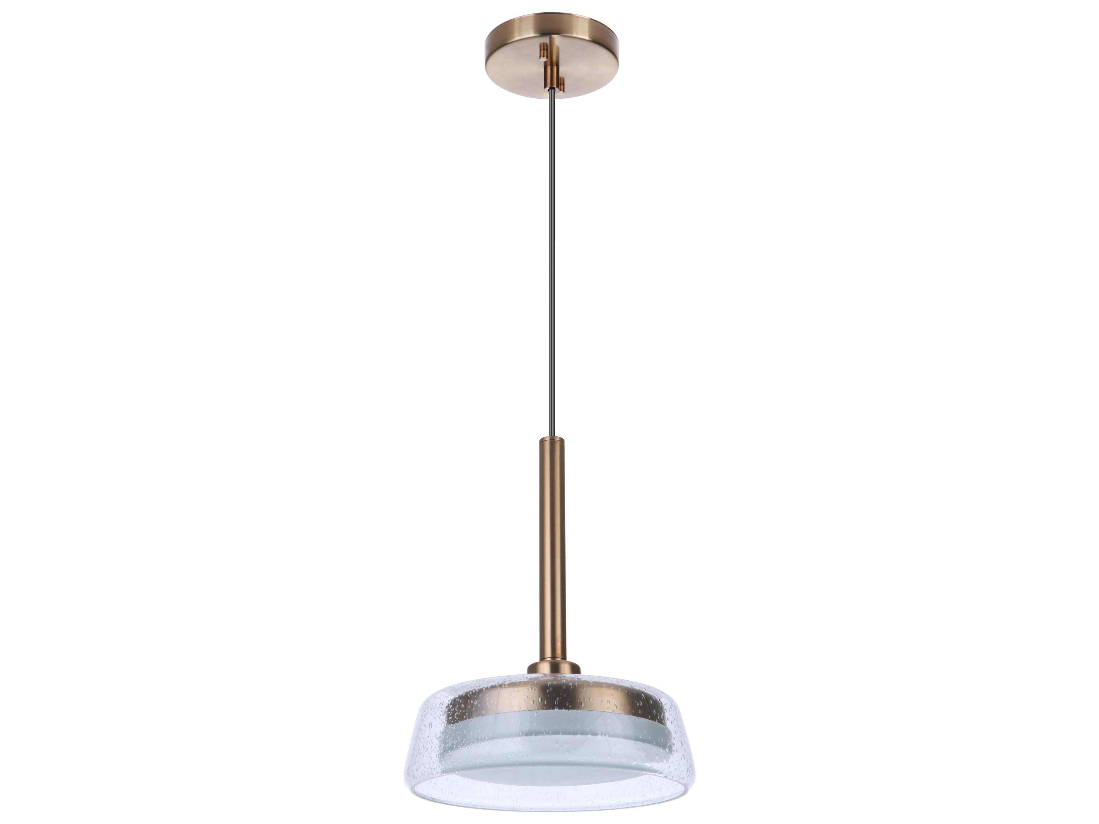 Centric Satin Brass Glass LED Dome Mini Pendant