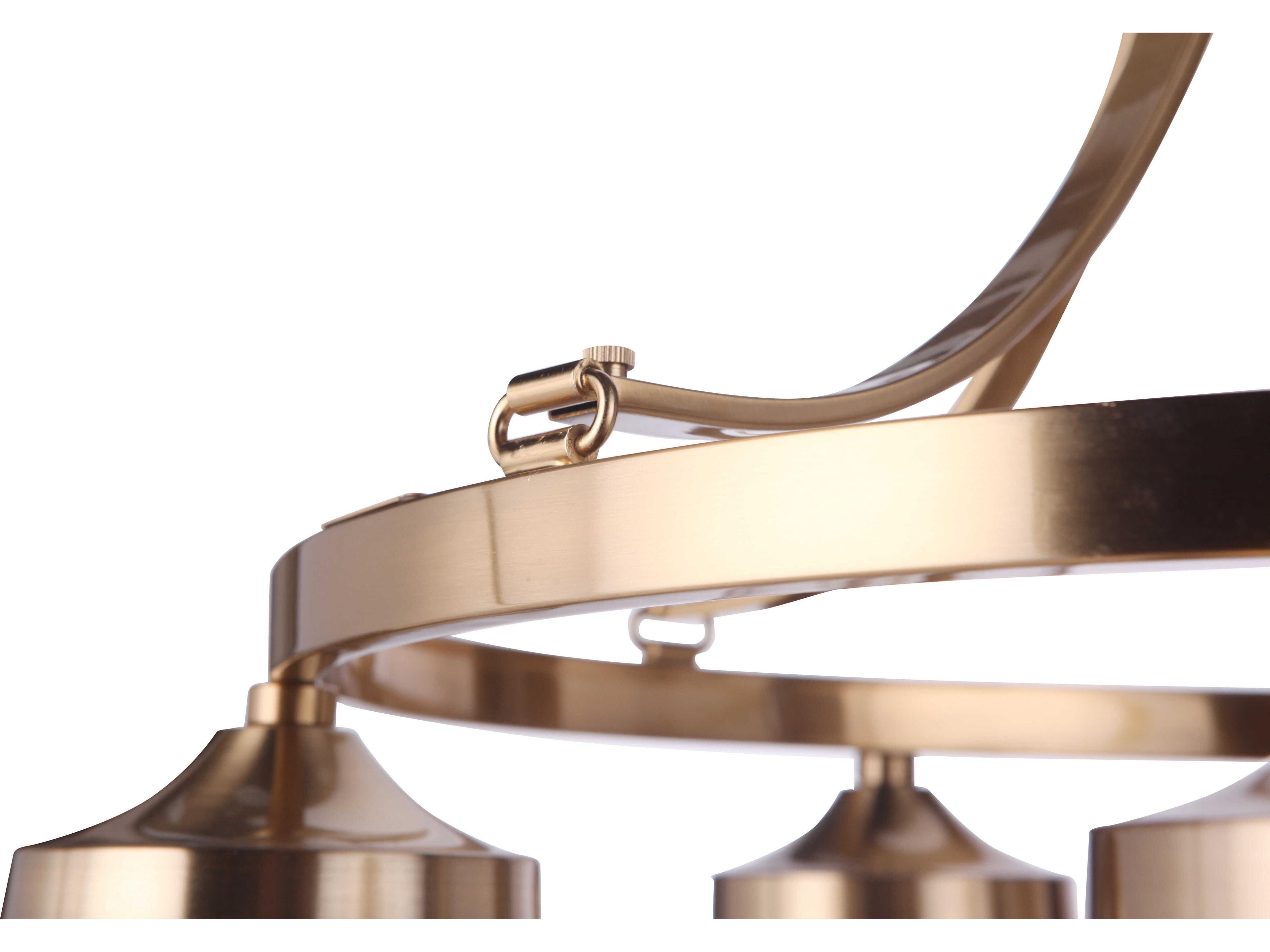 Craftmade Elliot 5-Light Satin Brass Glass Cylinder Chandelier