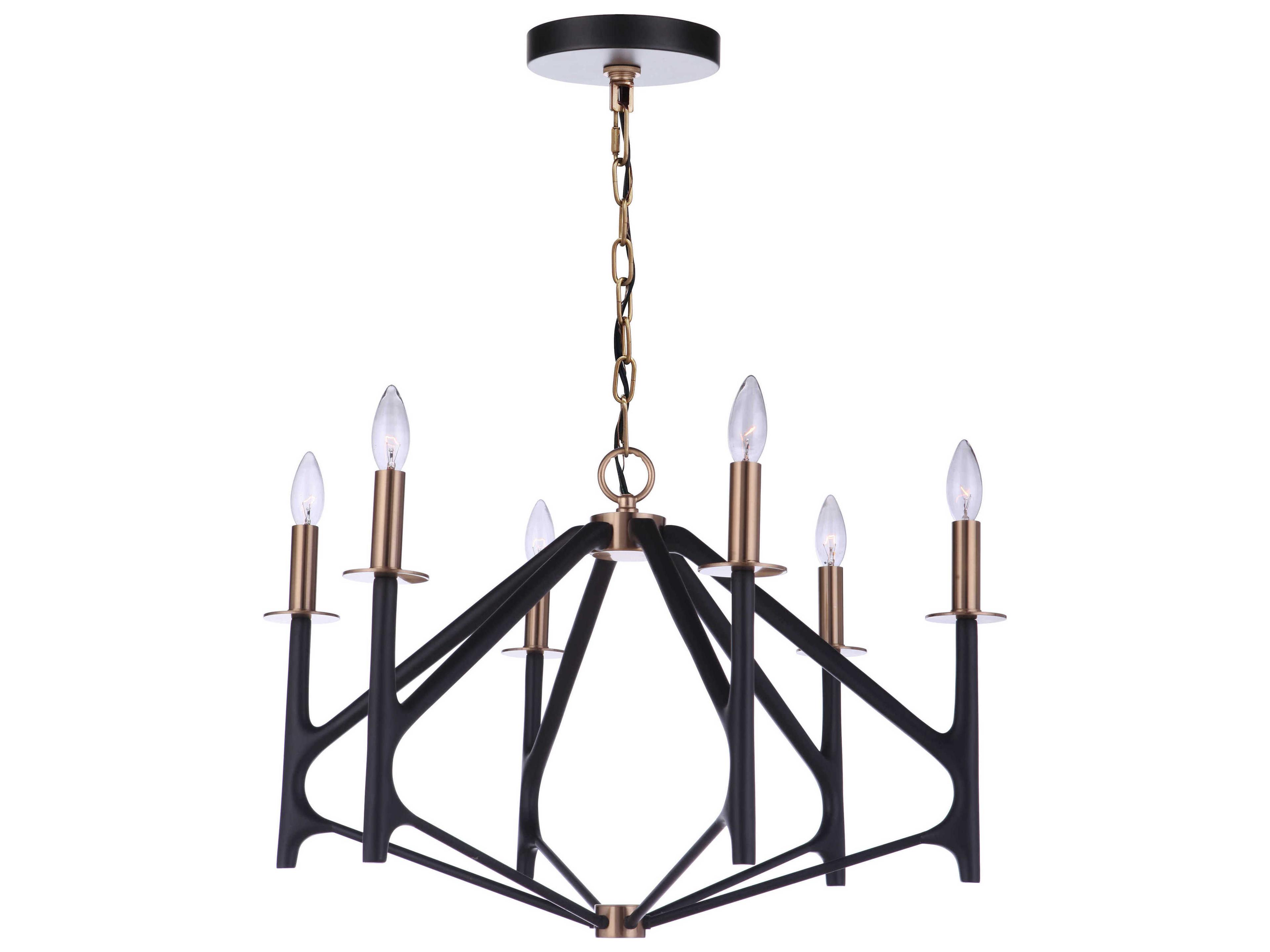 The Reserve 6-Light Flat Black Painted Nickel Chandelier