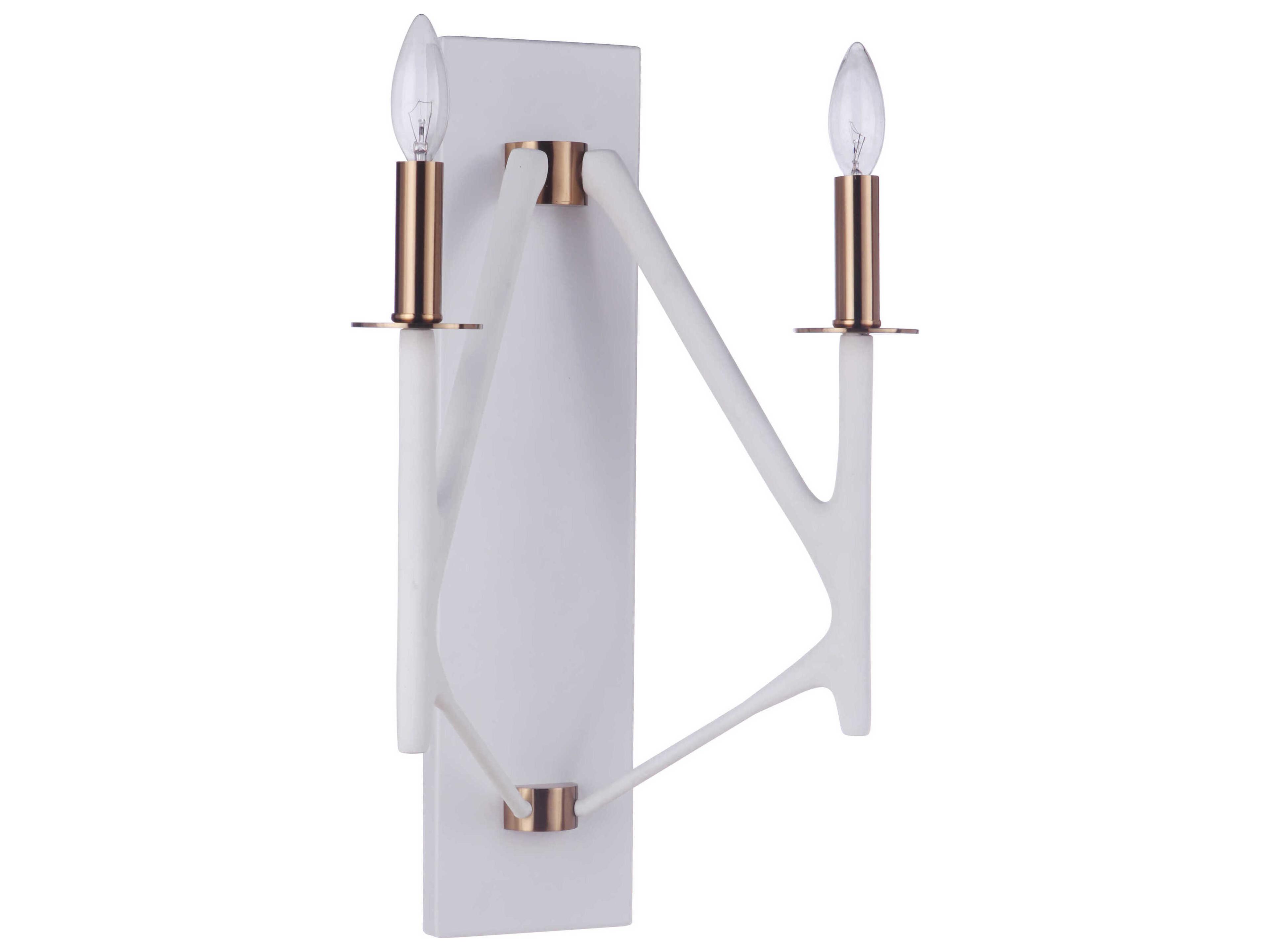 The Reserve 2-Light Matte White Satin Brass Wall Sconce