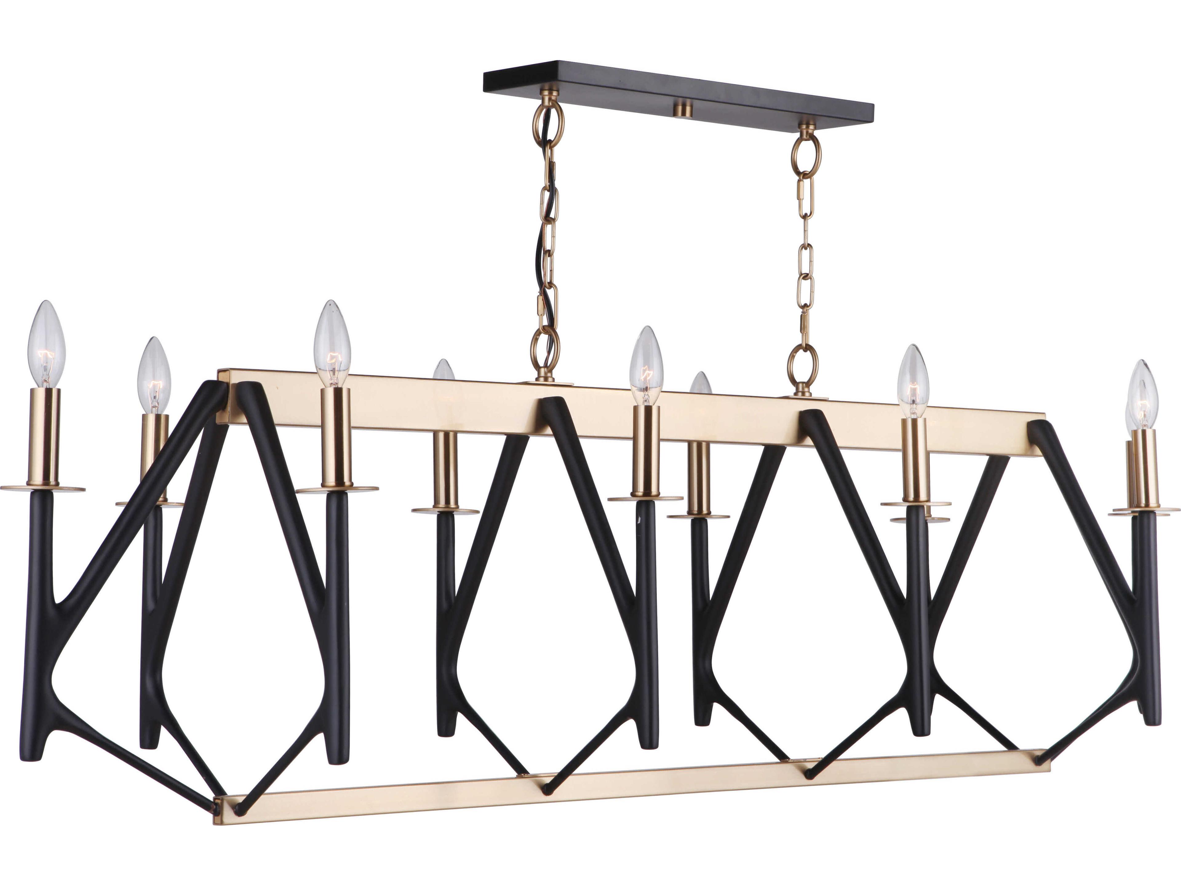 The Reserve 10-Light Flat Black Painted Nickel Island Pendant