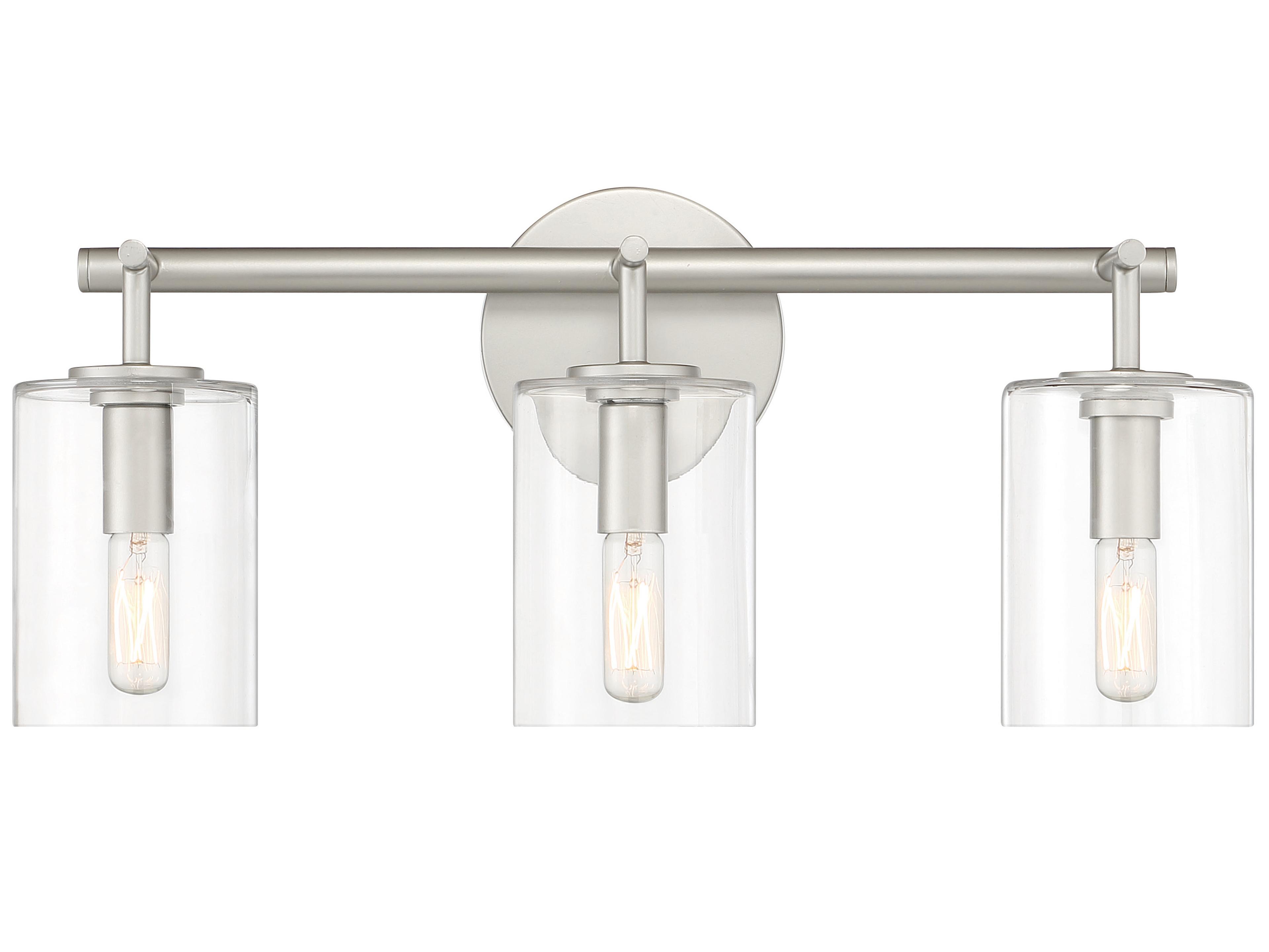 Craftmade Hailie 3-Light Satin Nickel Glass Vanity Light
