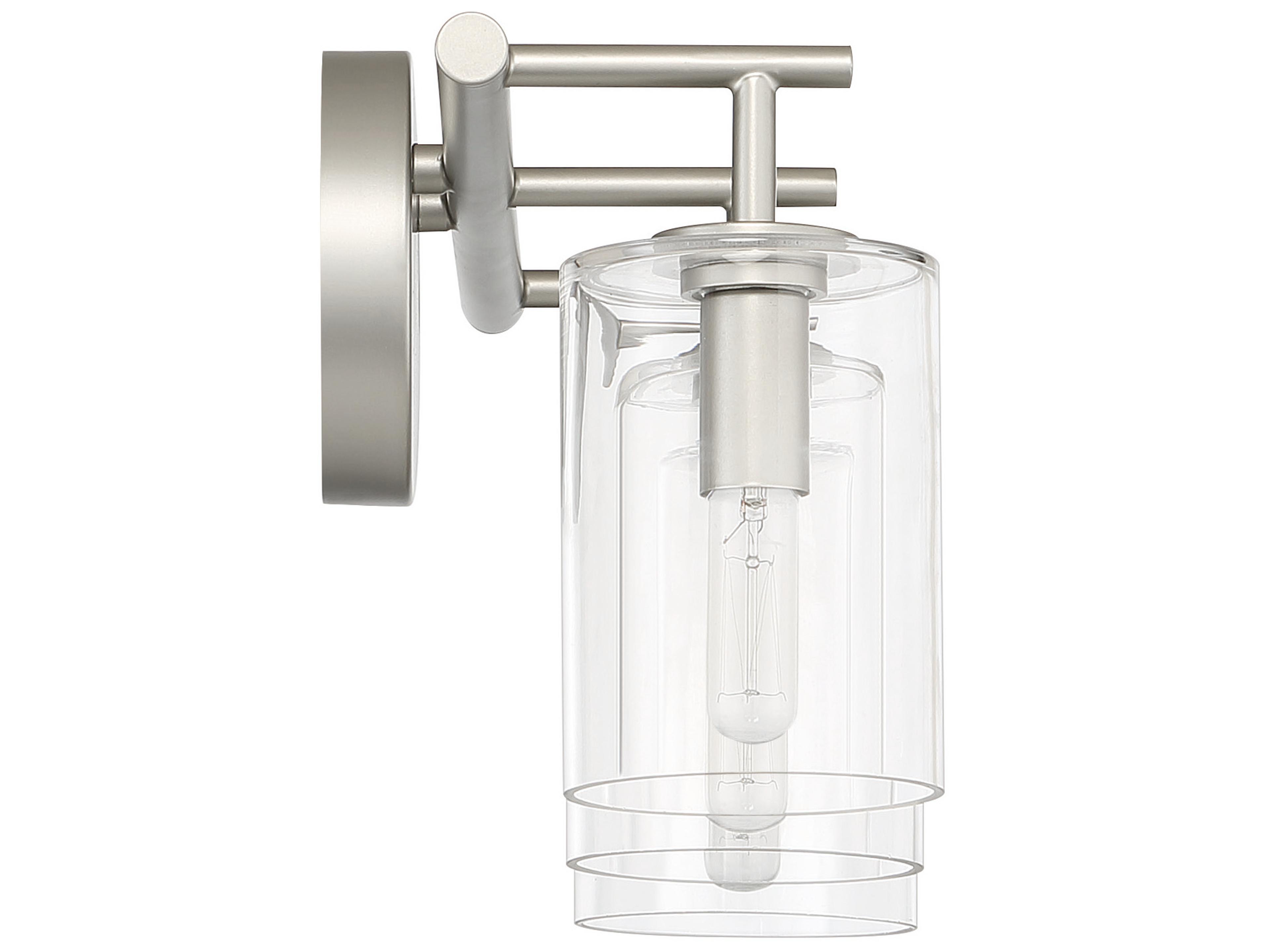 Craftmade Hailie 3-Light Satin Nickel Glass Vanity Light