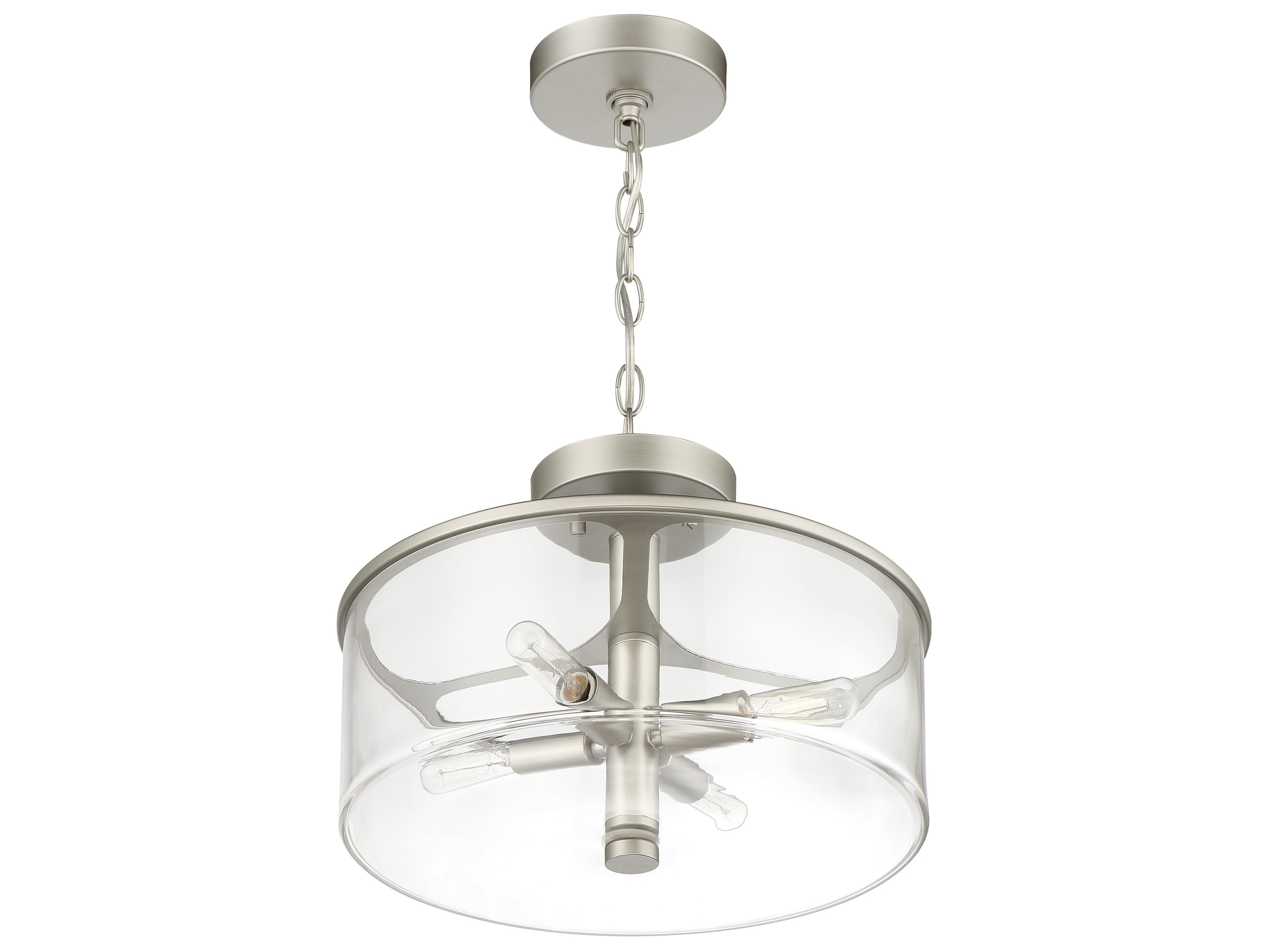 Craftmade Hailie 4-Light Satin Nickel Glass Drum Pendant