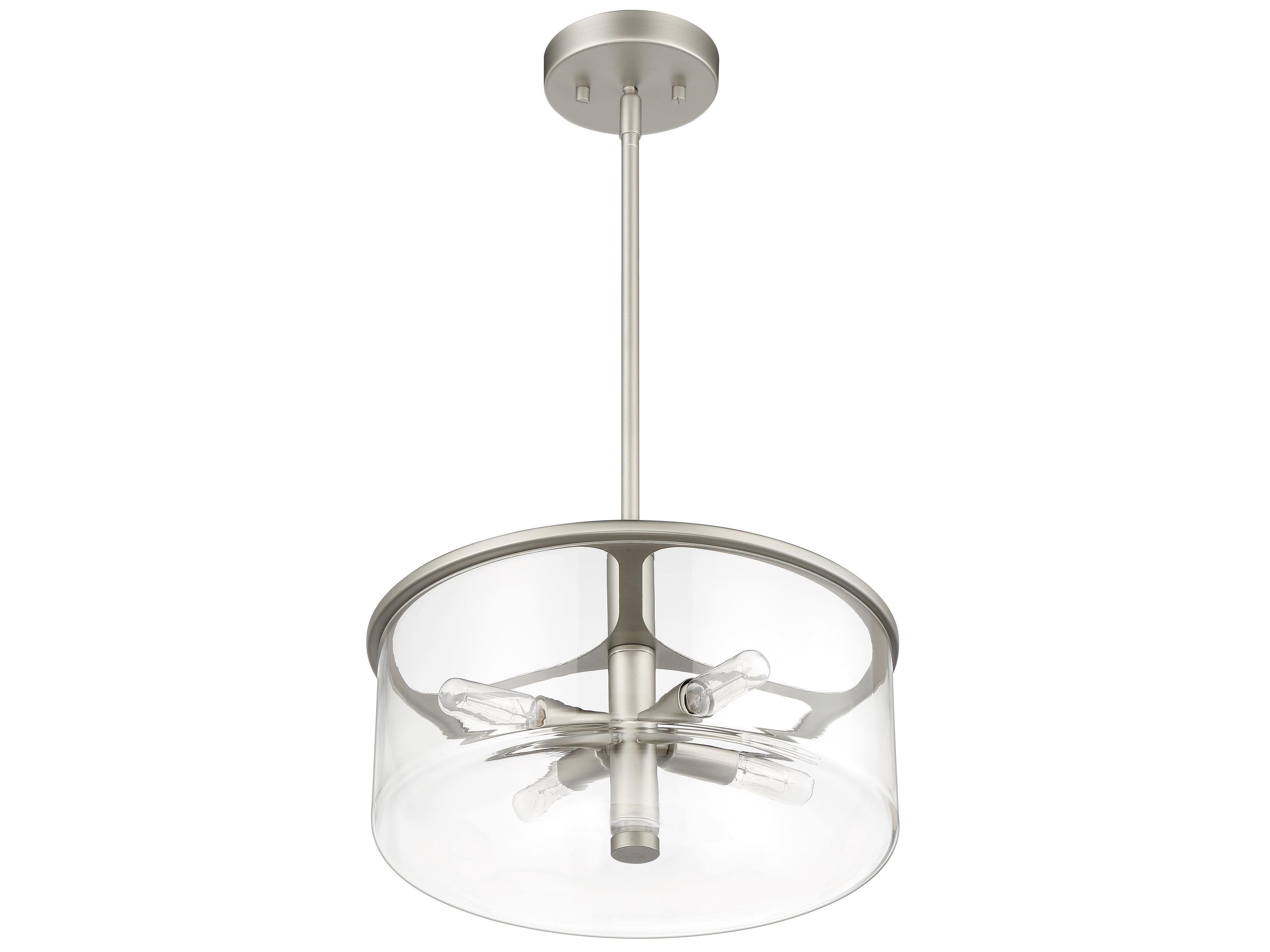 Craftmade Hailie 4-Light Satin Nickel Glass Drum Pendant