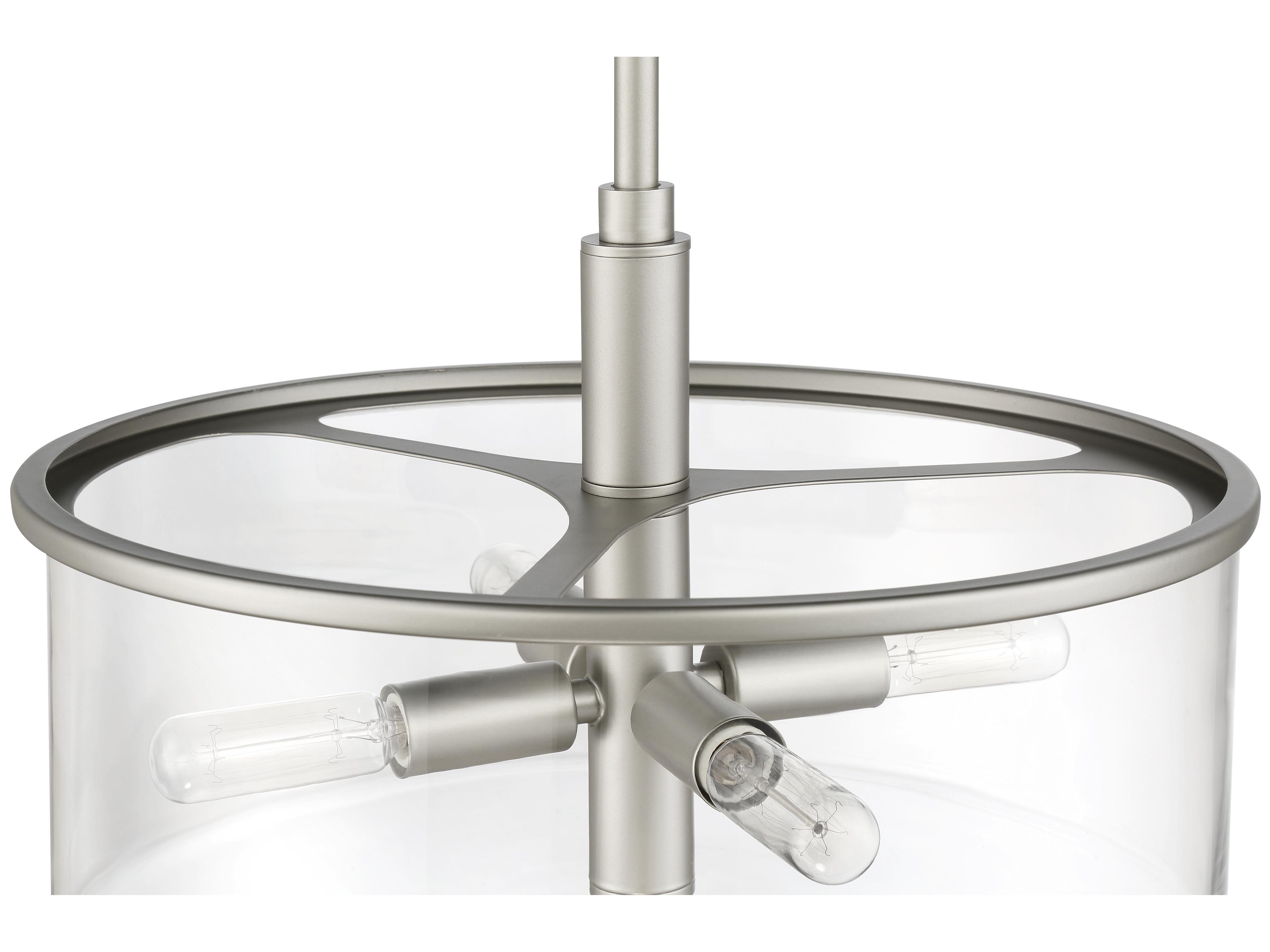Craftmade Hailie 4-Light Satin Nickel Glass Drum Pendant
