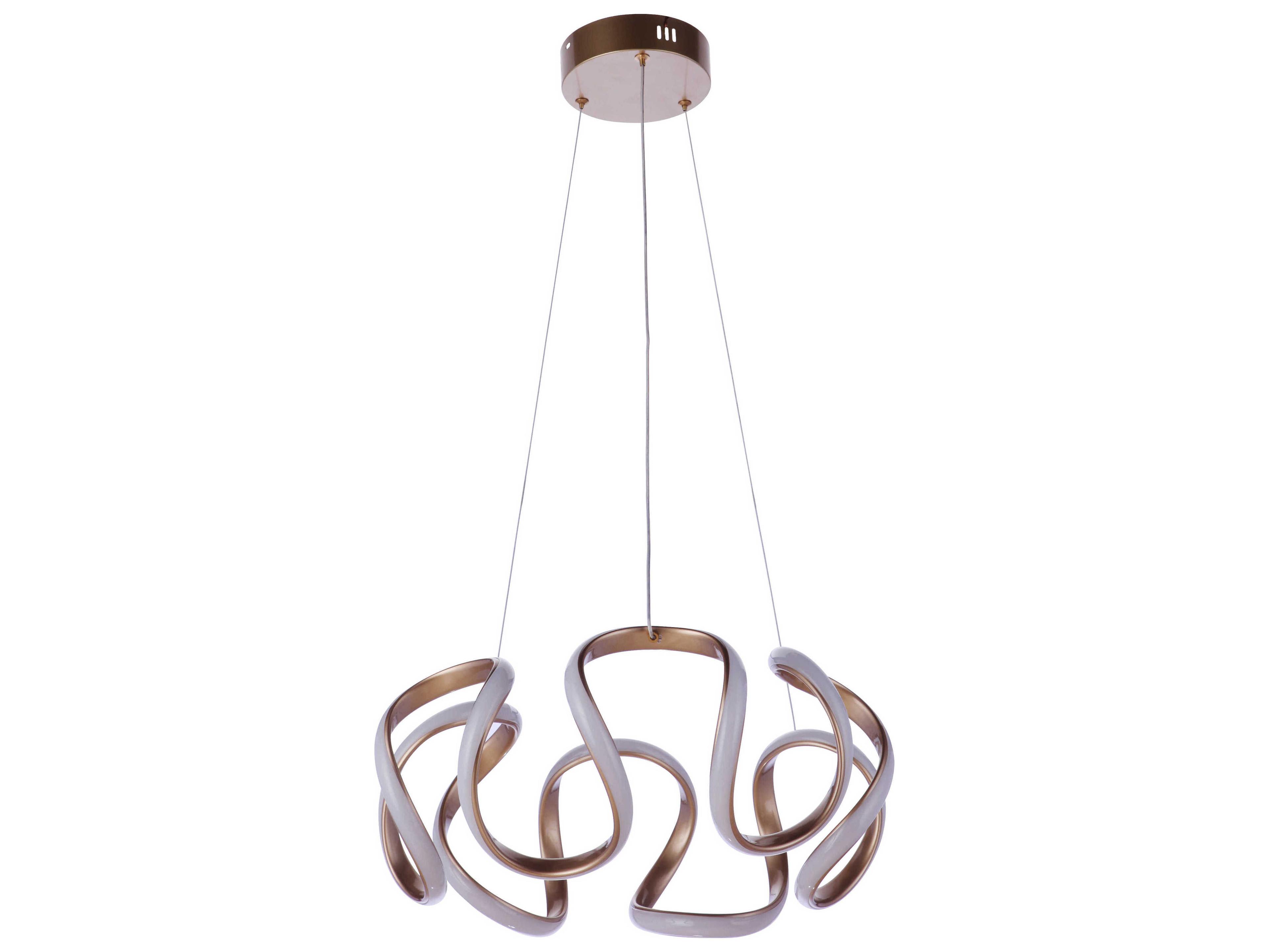 Pulse 1-Light Champagne Brass LED Pendant