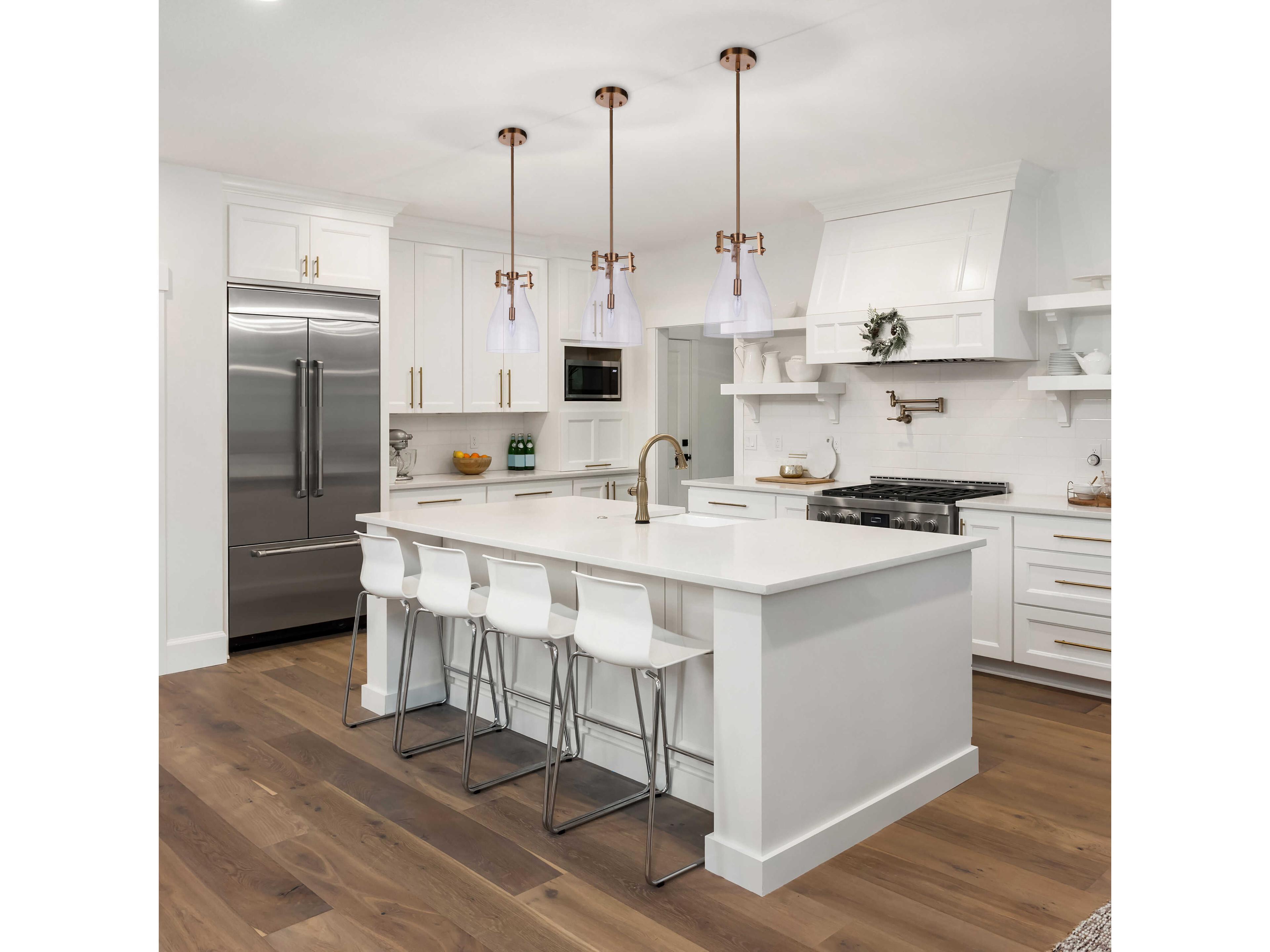 Craftmade Chardonnay 1-Light Satin Brass Glass Bell Mini Pendant