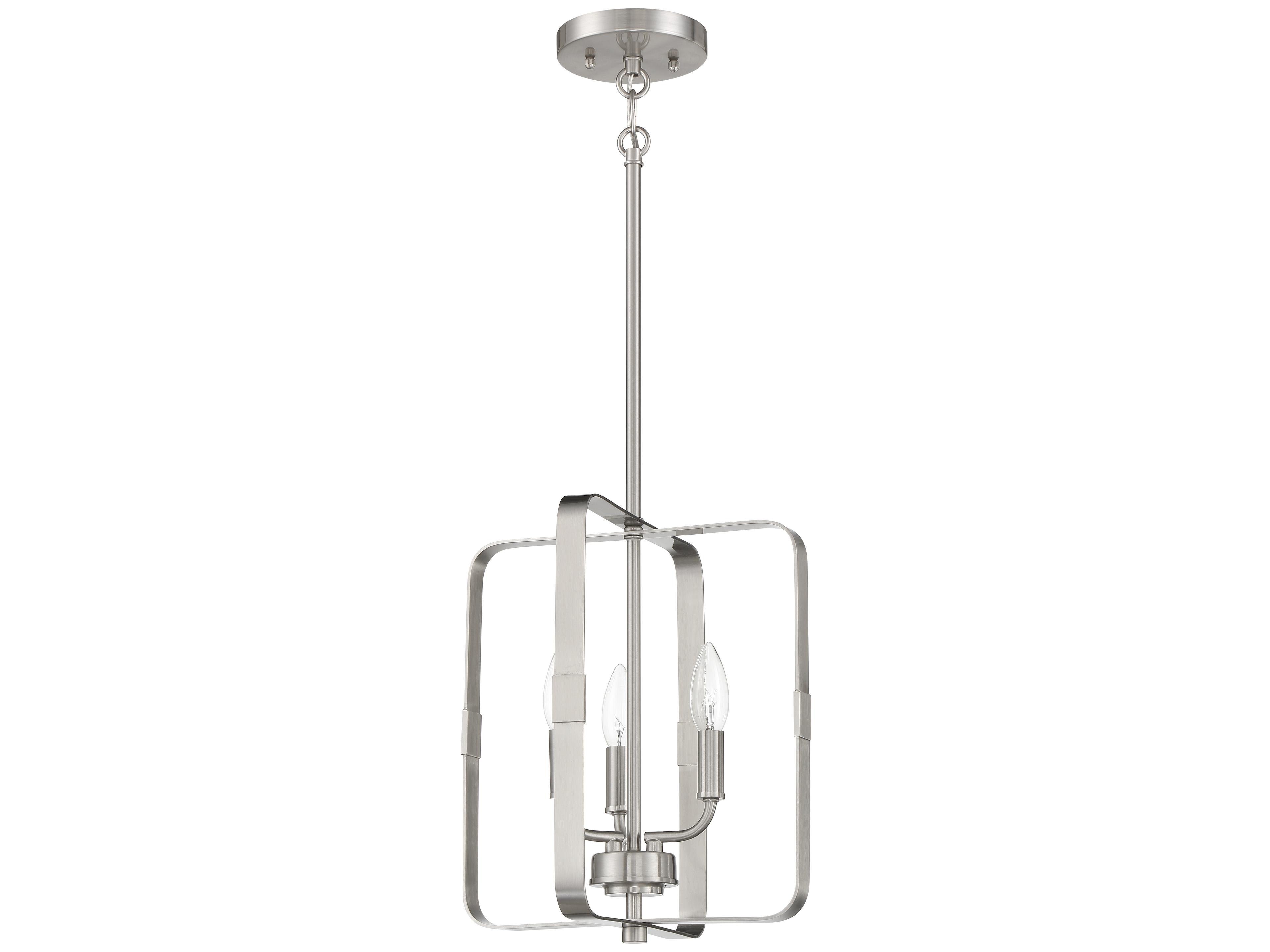 Stowe 3-Light Brushed Polished Nickel Chandelier