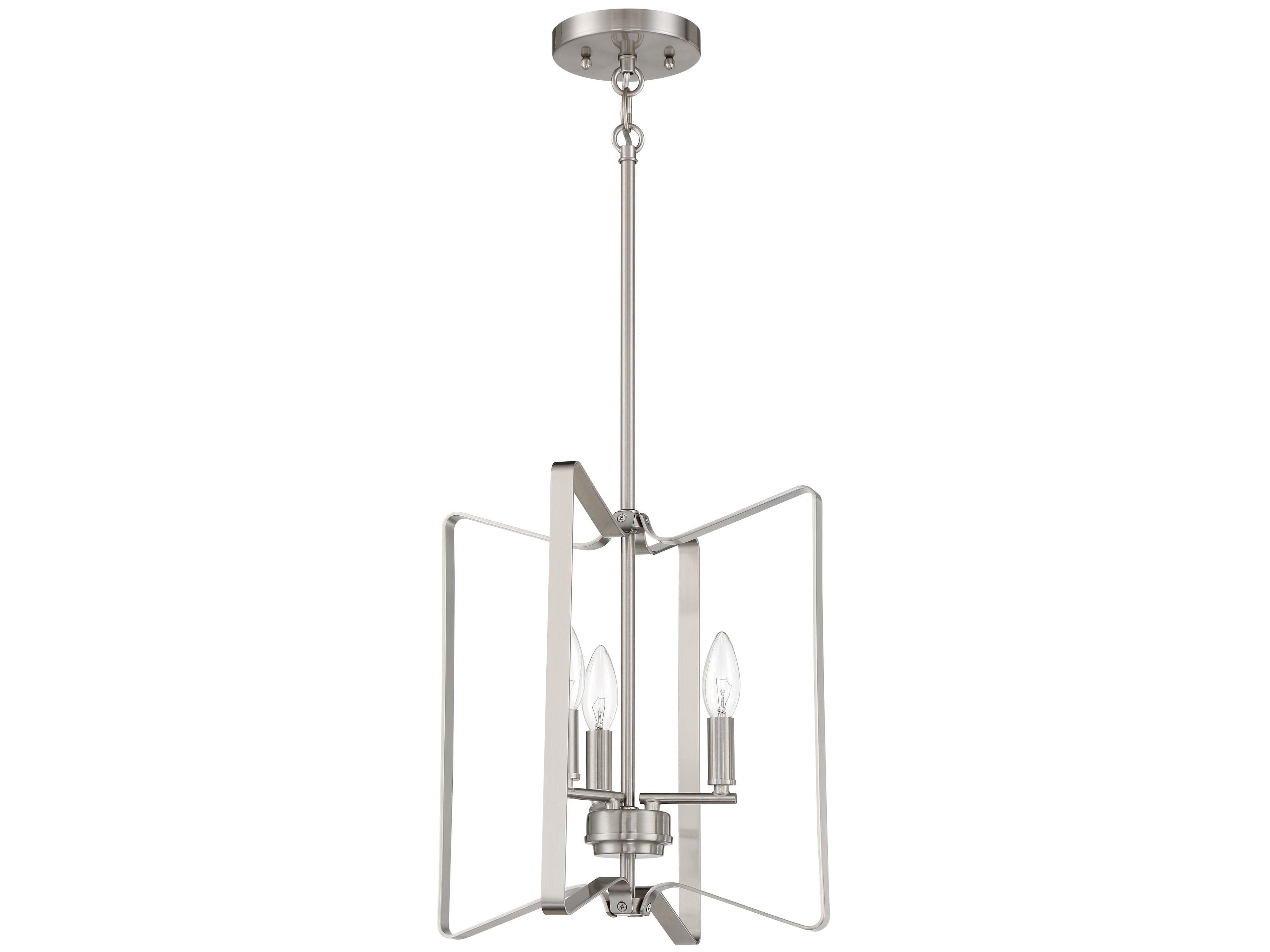 Shayna 3-Light Brushed Polished Nickel Chandelier