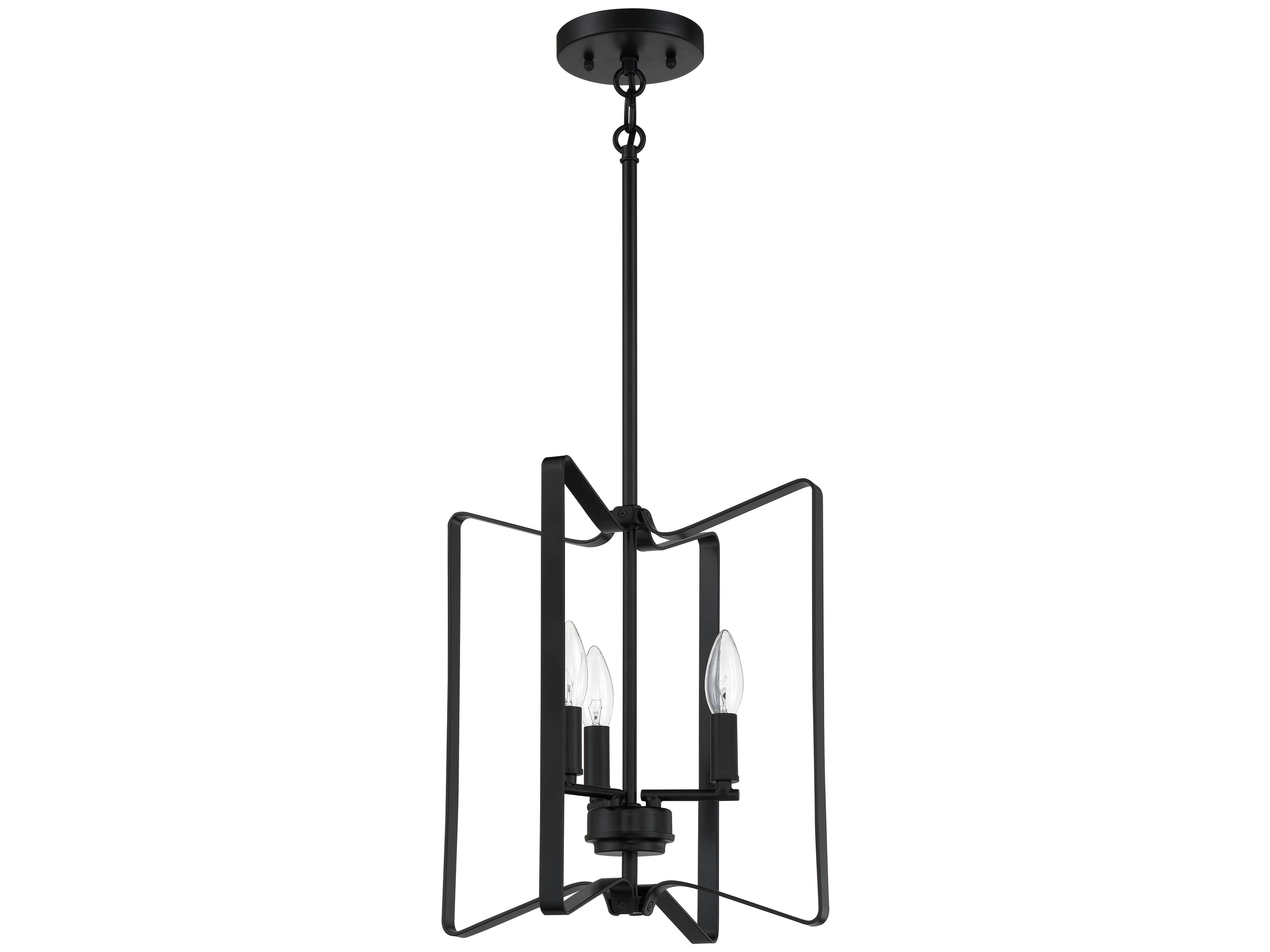 Shayna 3-Light Flat Black Chandelier
