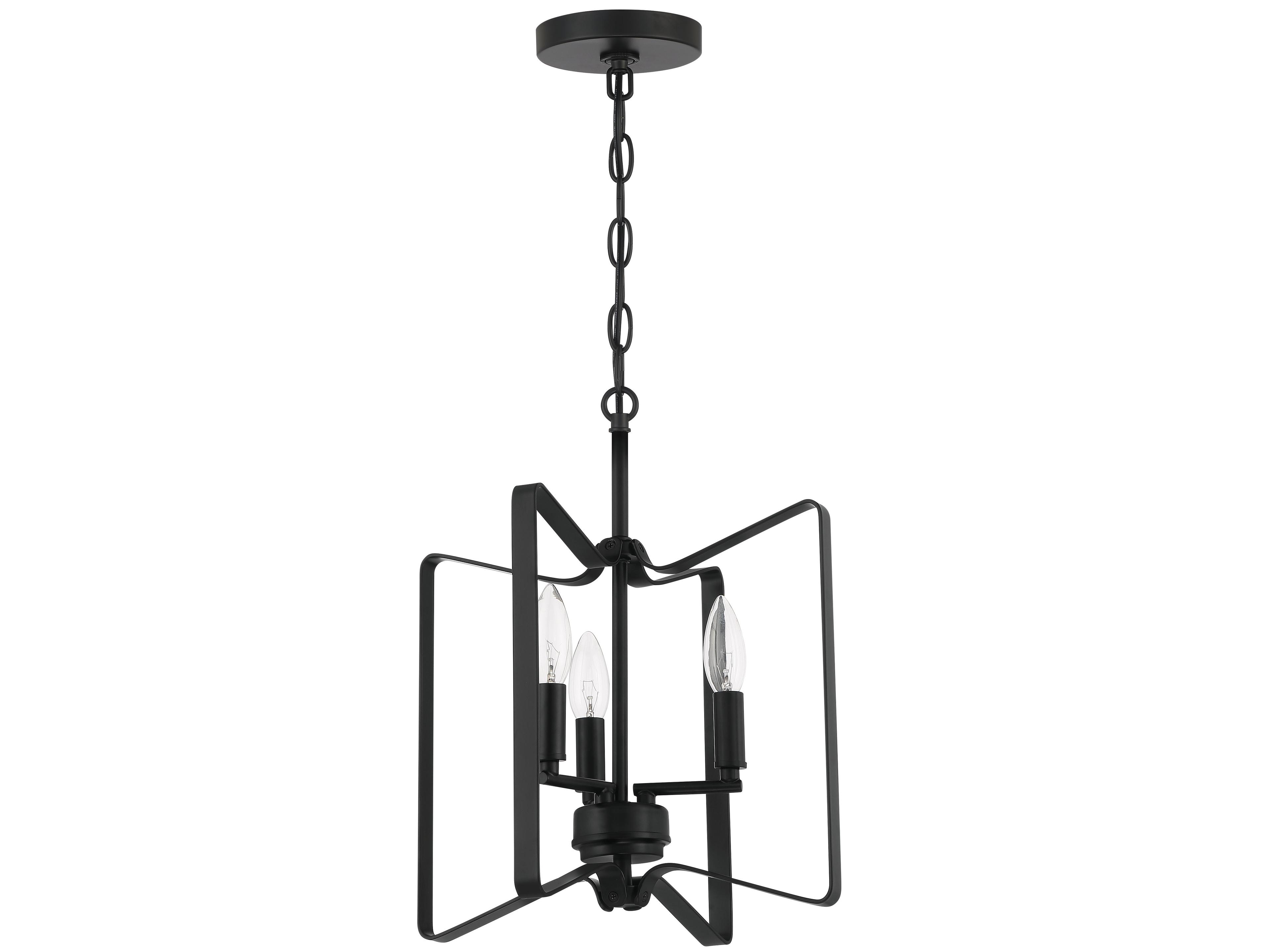 Shayna 3-Light Flat Black Chandelier