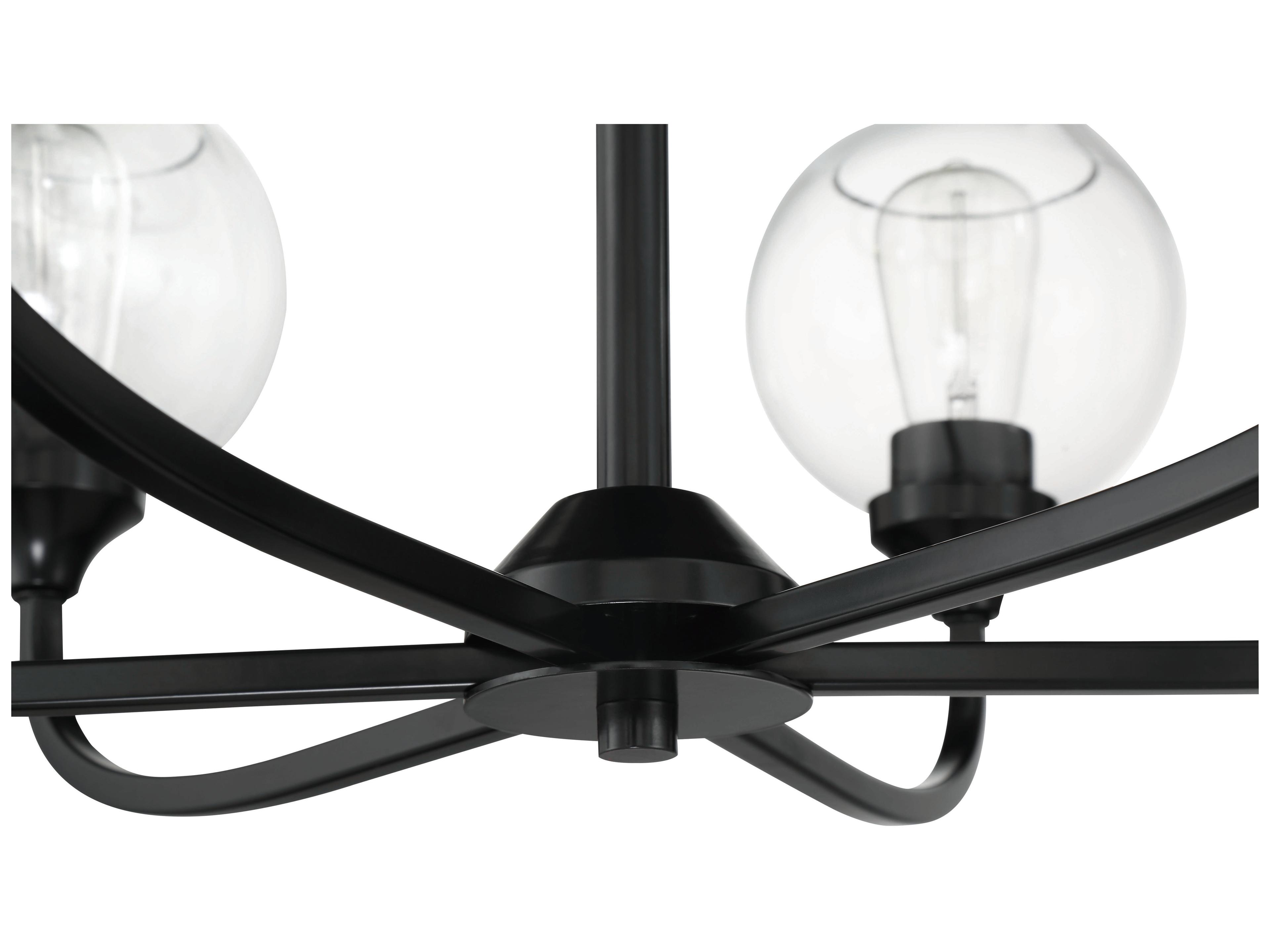 Craftmade Glenda 9-Light Flat Black Glass Globe Round Chandelier