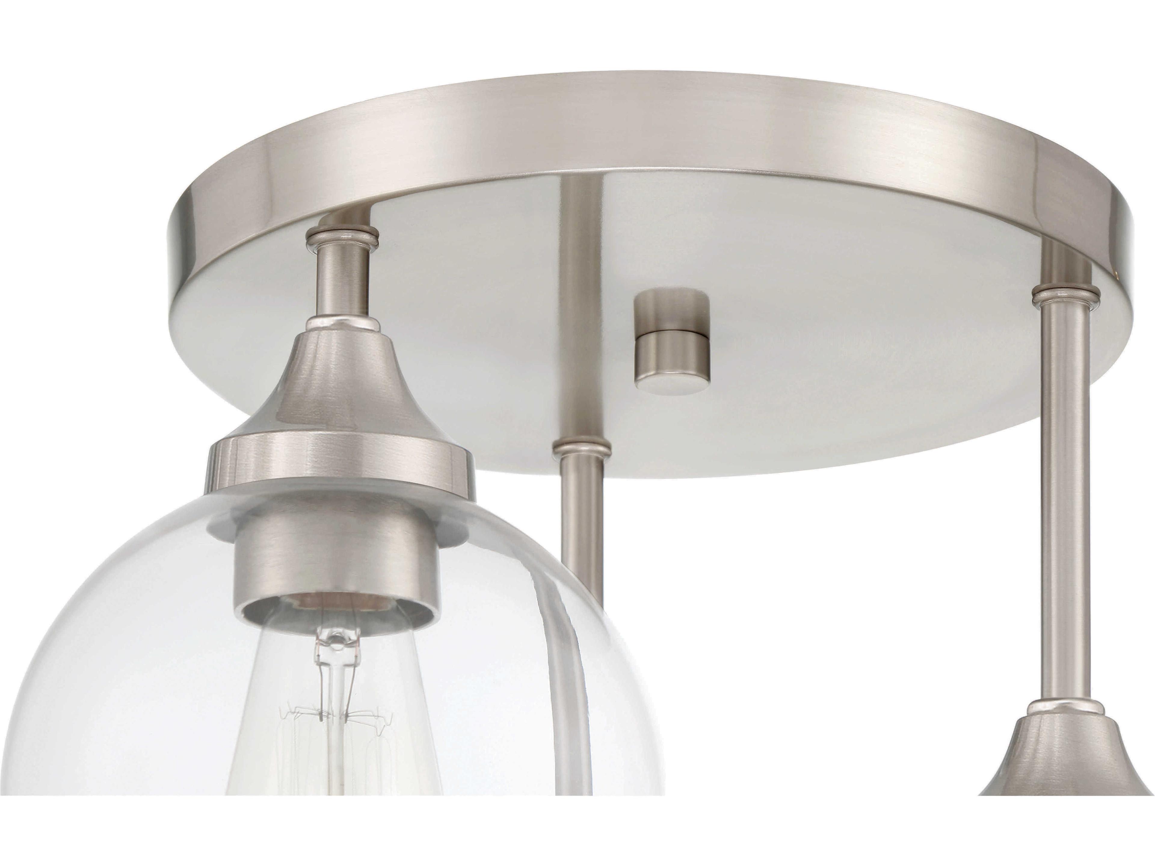 Craftmade Glenda 3-Light Brushed Nickel Glass Globe Semi Flush Mount