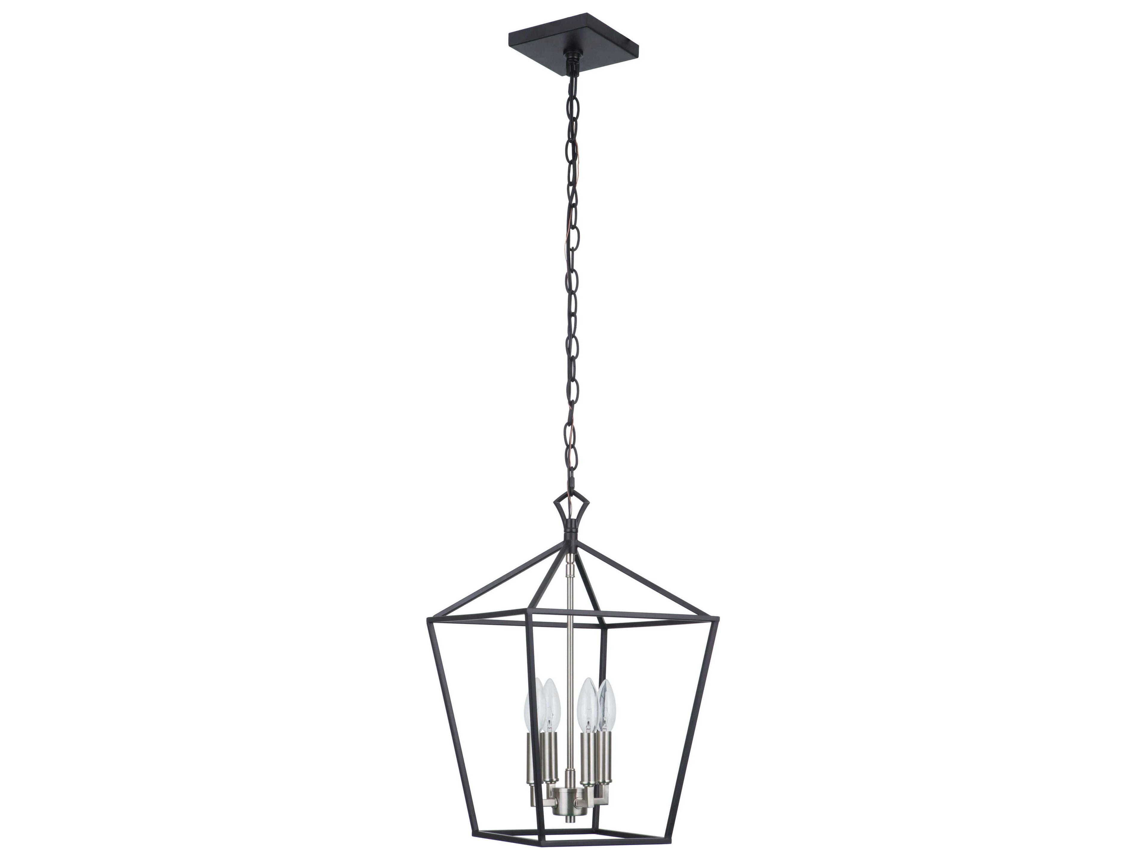 Flynt Ii 4-Light Flat Black Brushed Polished Nickel Chandelier