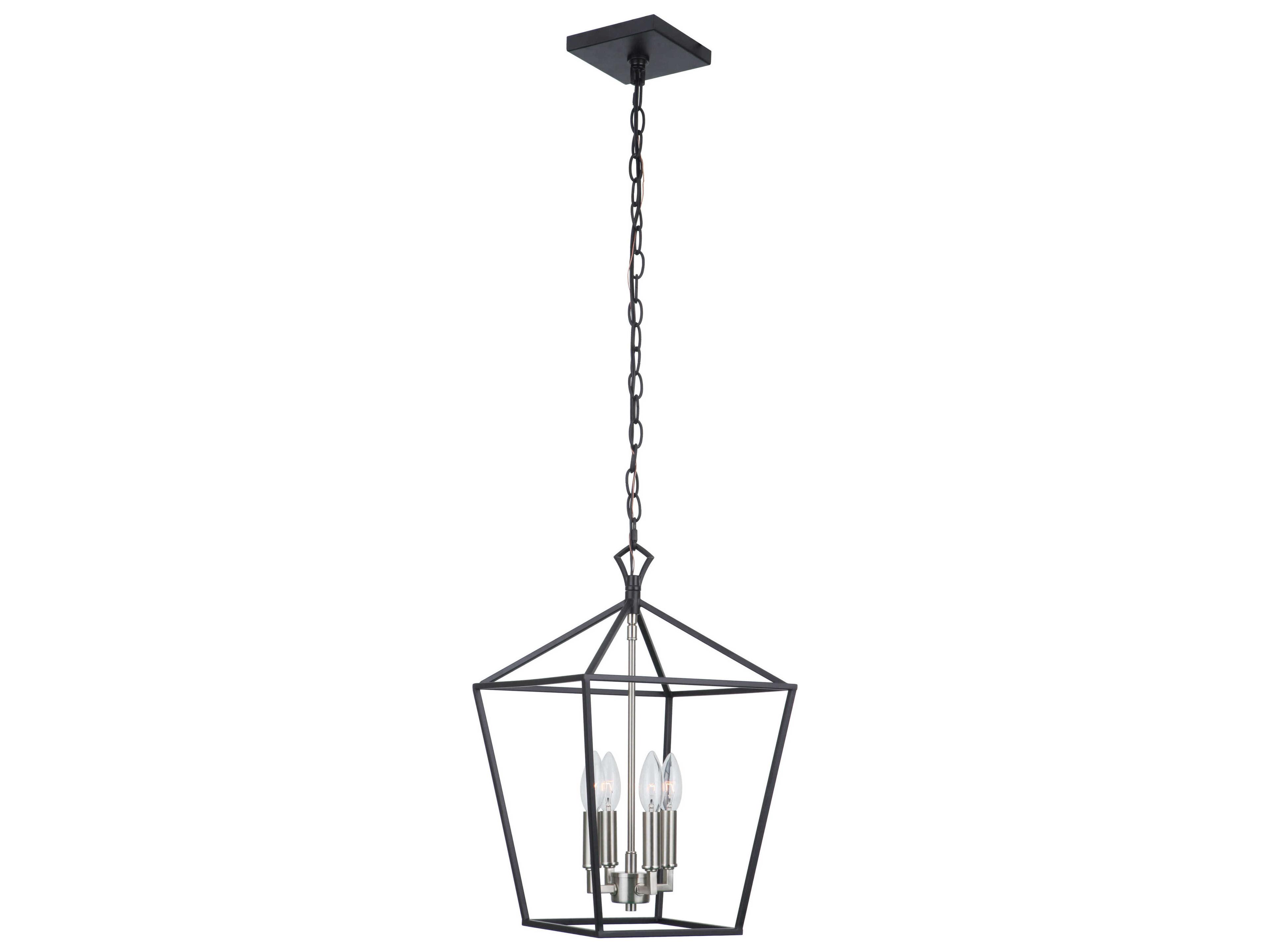 Craftmade Flynt Ii 4-Light Flat Black Brushed Polished Nickel Chandelier